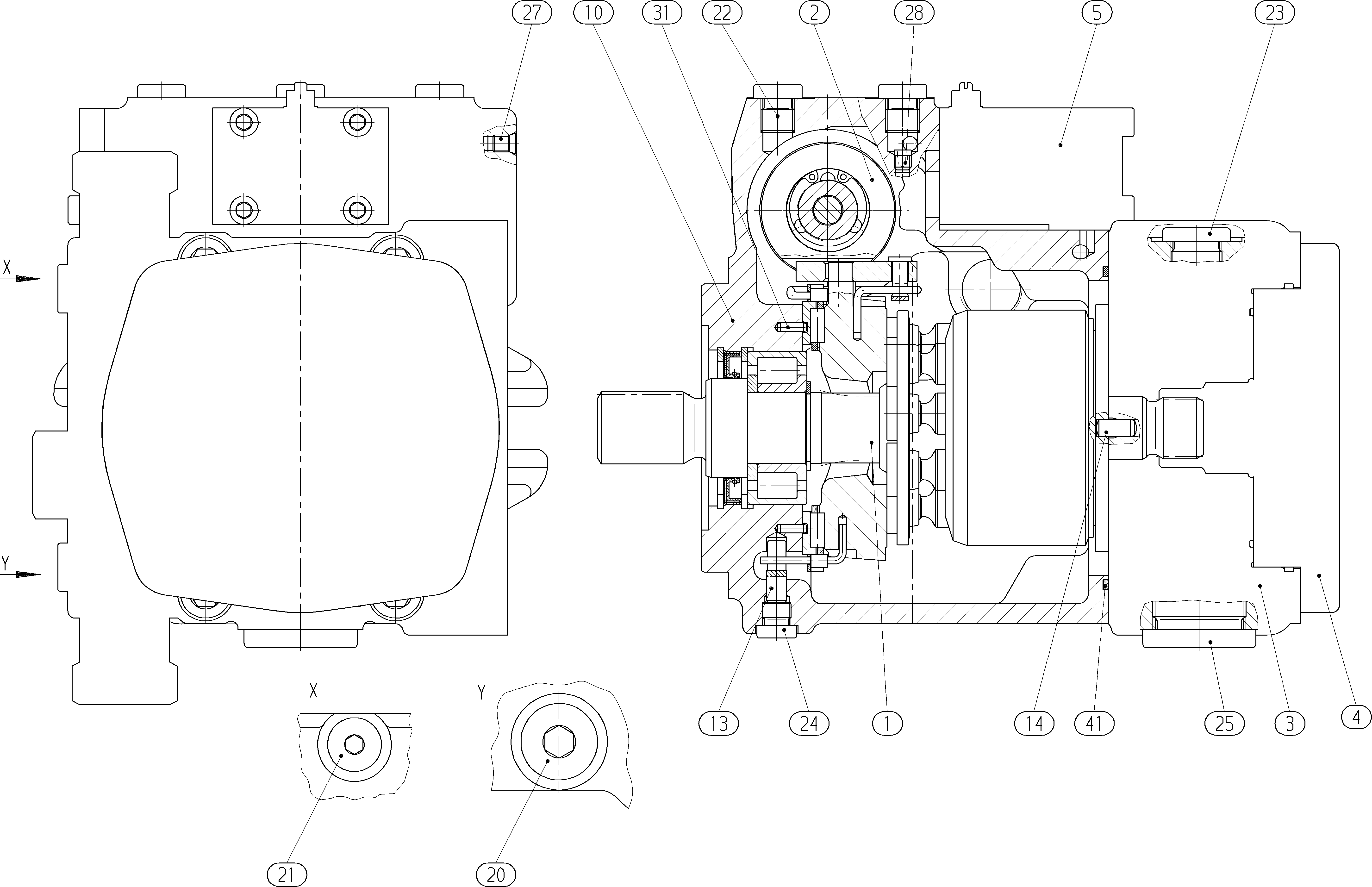 A10VG28HWL1/10R-NSC10N003E-S — Zeichnung