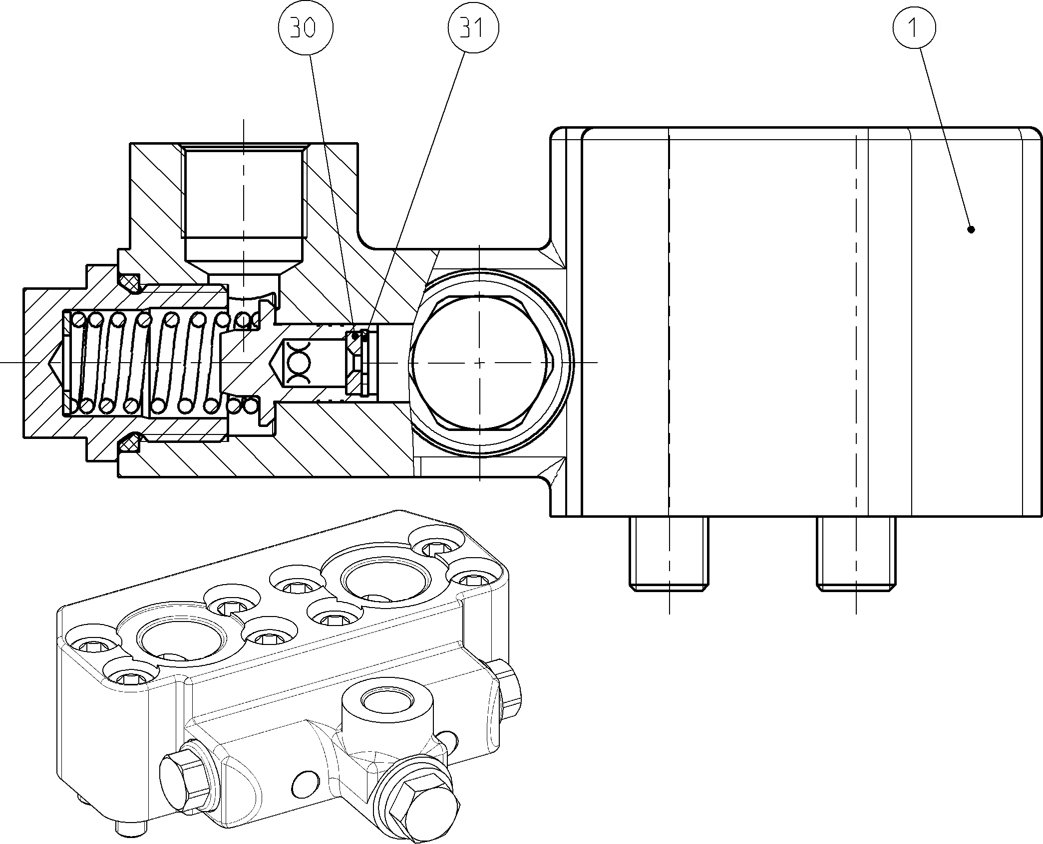 FLUSH/BOOST PRESSURE VALVE — Zeichnung