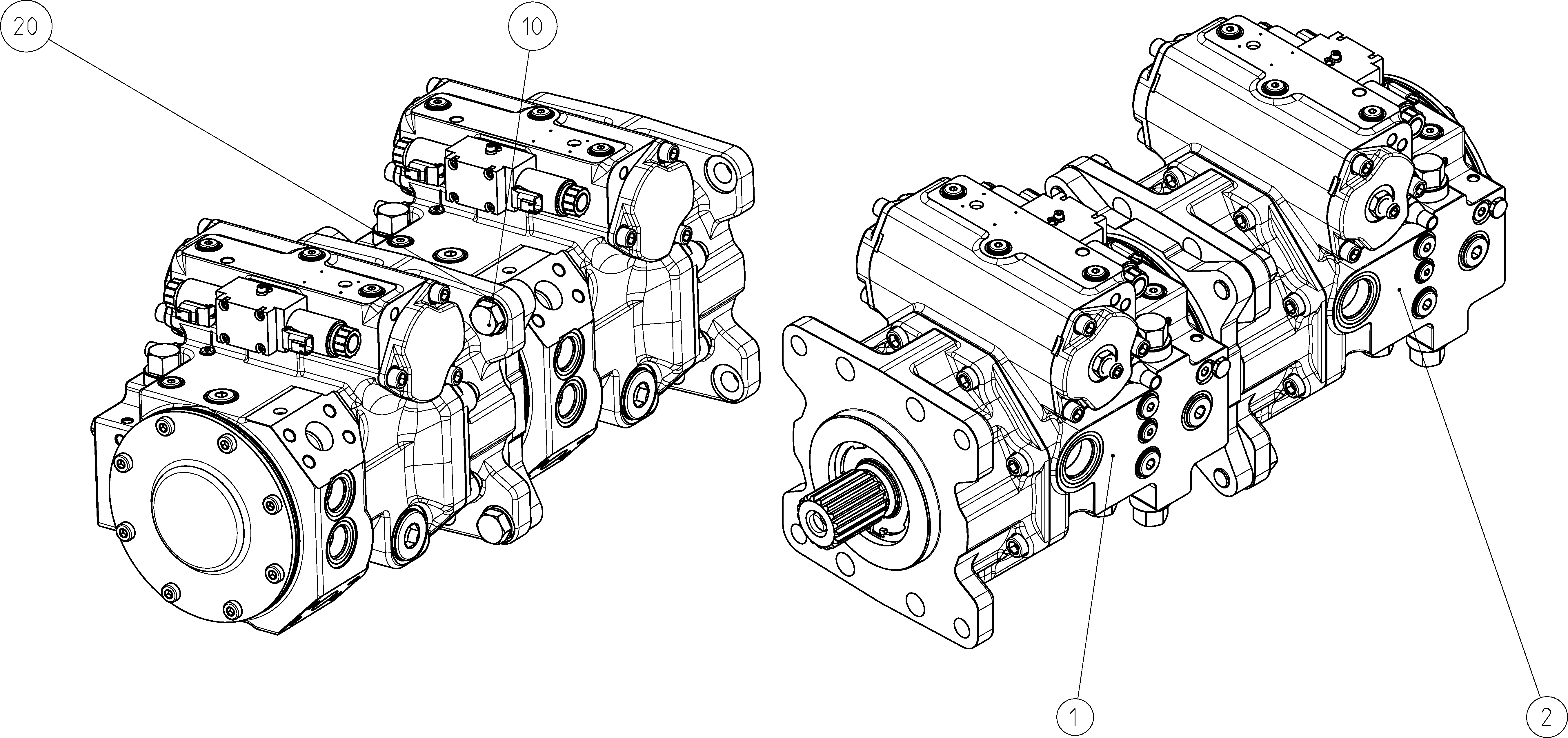 A4VG175EP2DP000/40+A4VG175EP2DP000/40 — Zeichnung