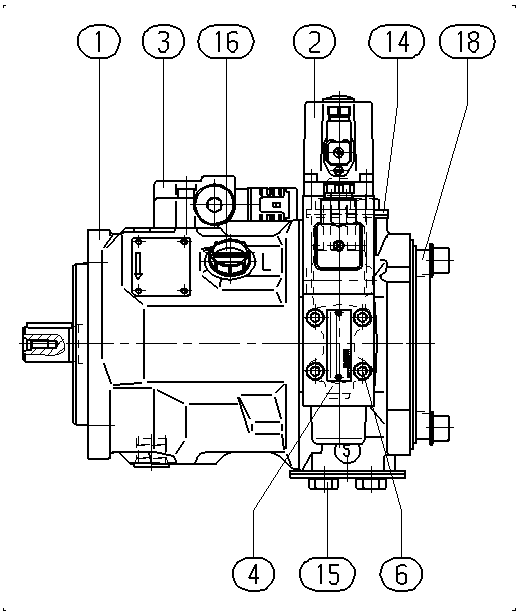 A AA10VSO 28 FE1D/31R-PKC62K01 — Zeichnung