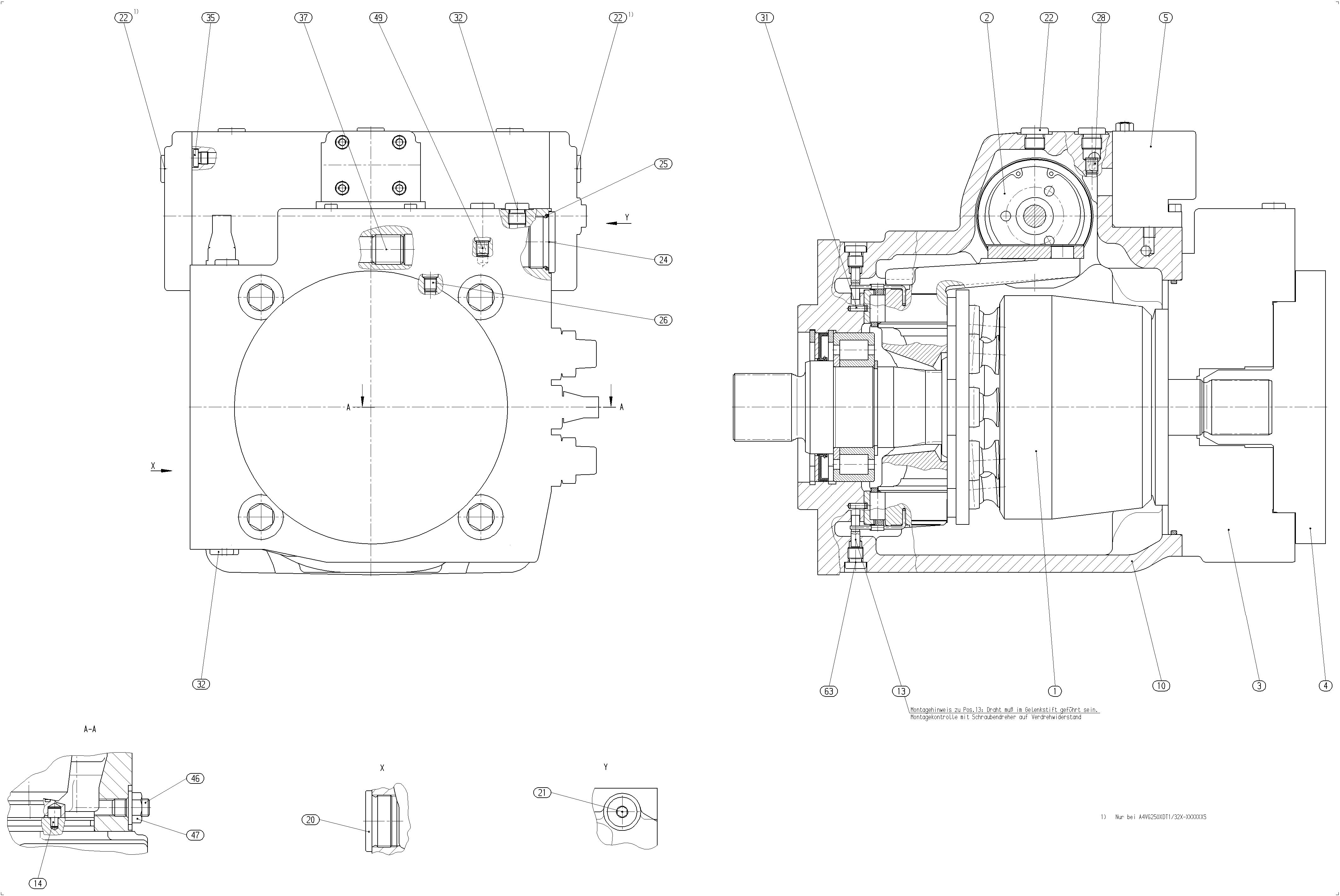A4VG250HD1D1/32R-NSD10F691D-S — Zeichnung