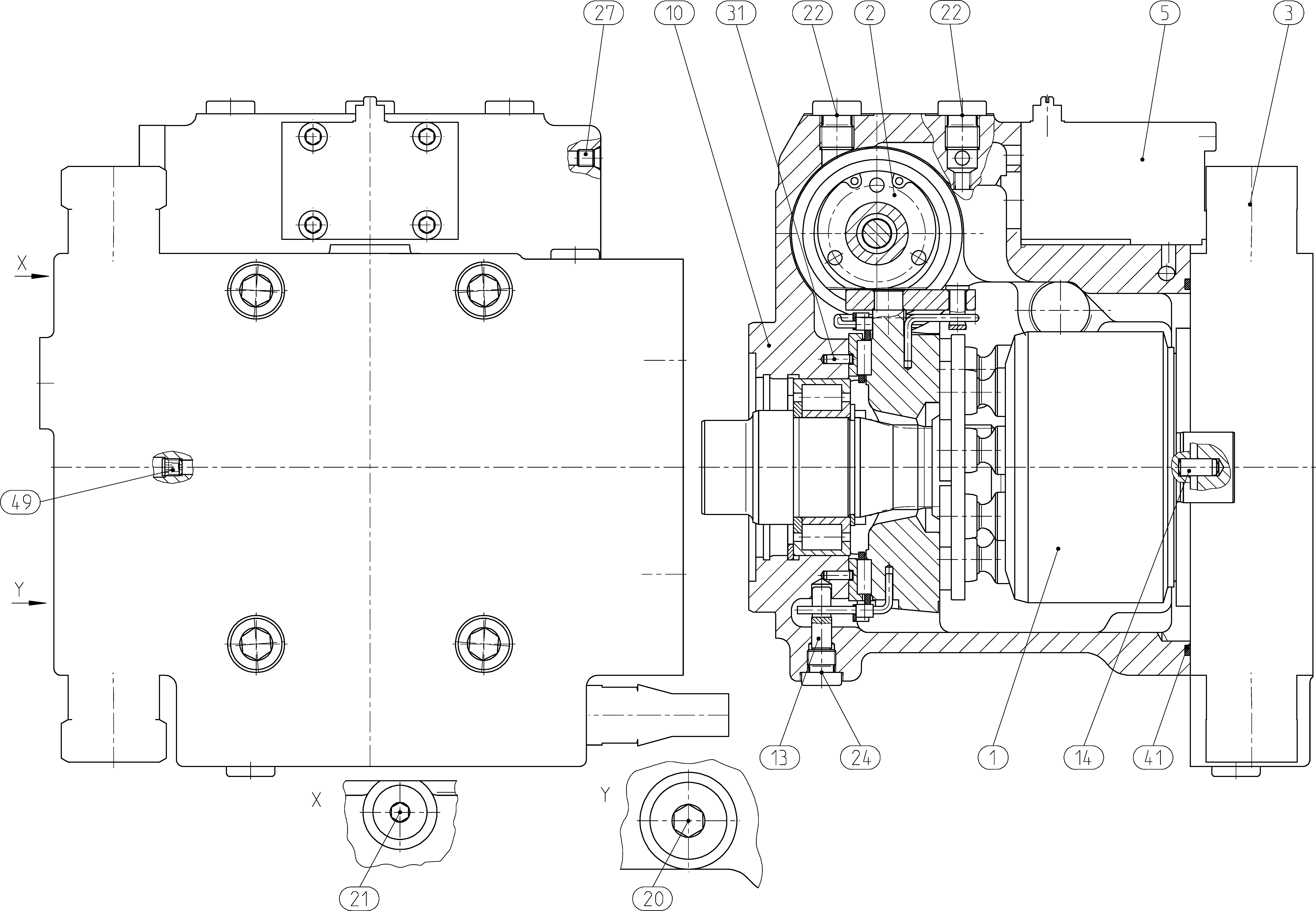 A10VG45EP3D1/10R-XXC15N003EP-S — Zeichnung