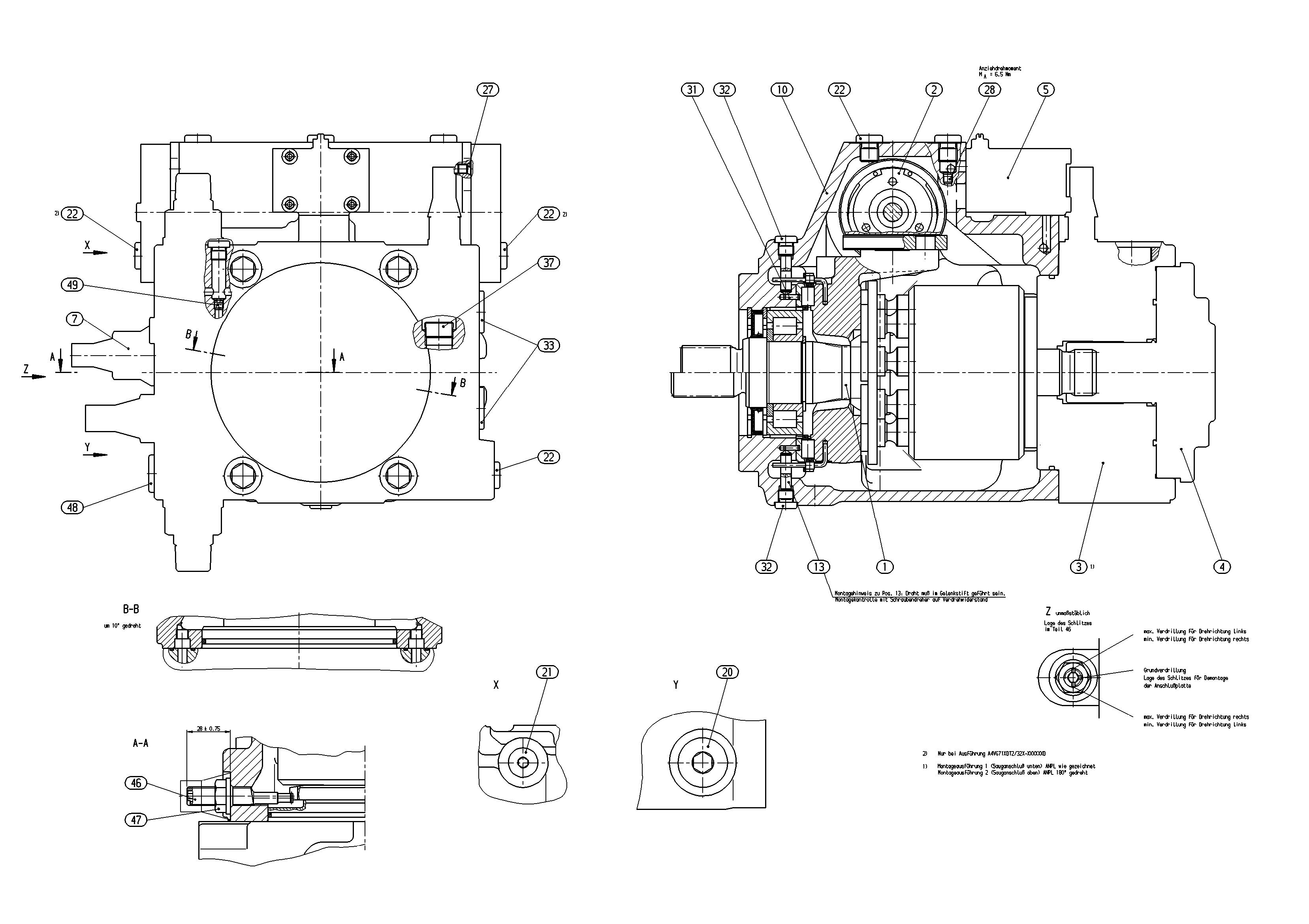 A4VG71EP2D2/32L-NSF02F011D — Zeichnung