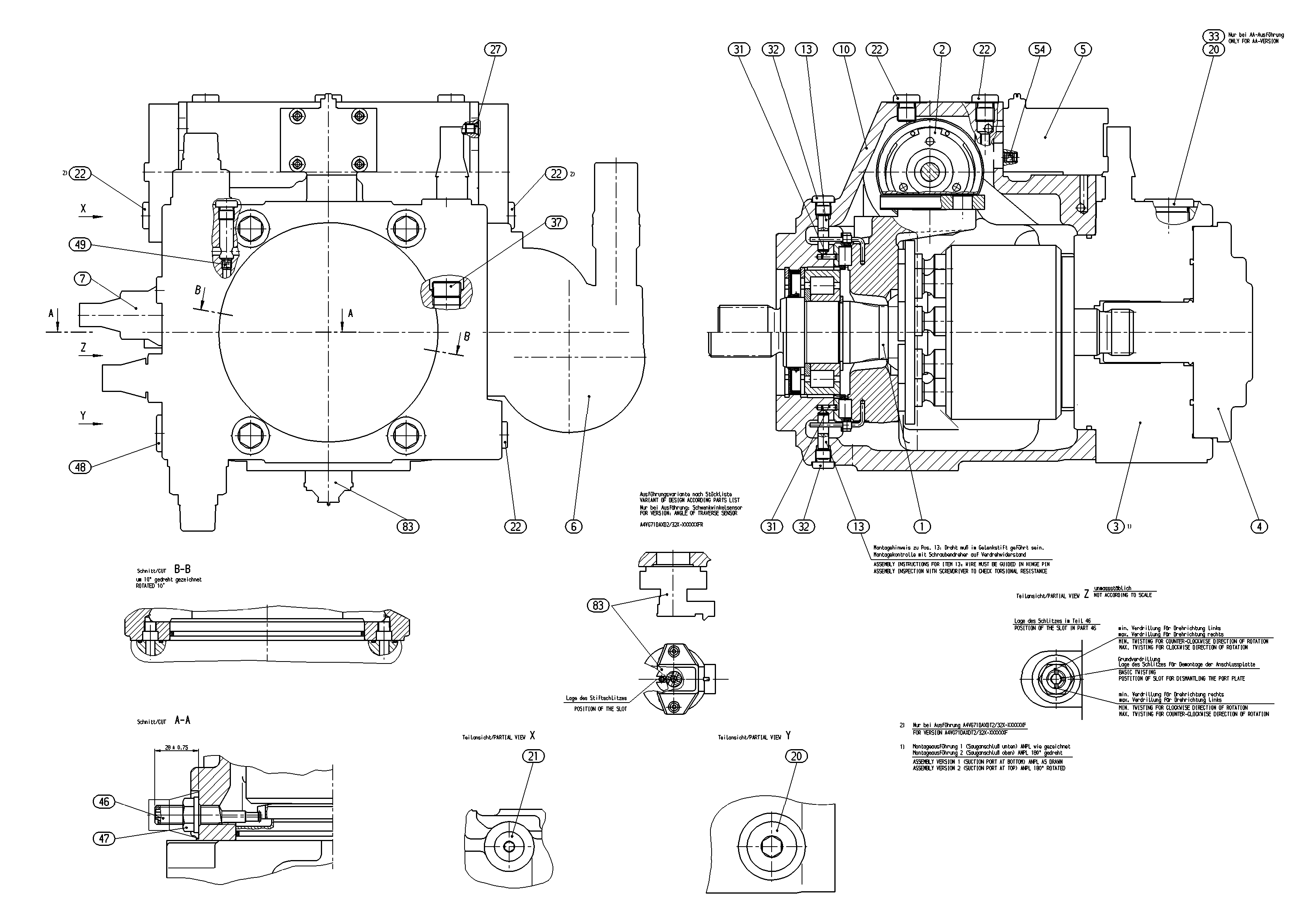 A4VG71DA1D2/32R-NAF02F011LRP — Zeichnung