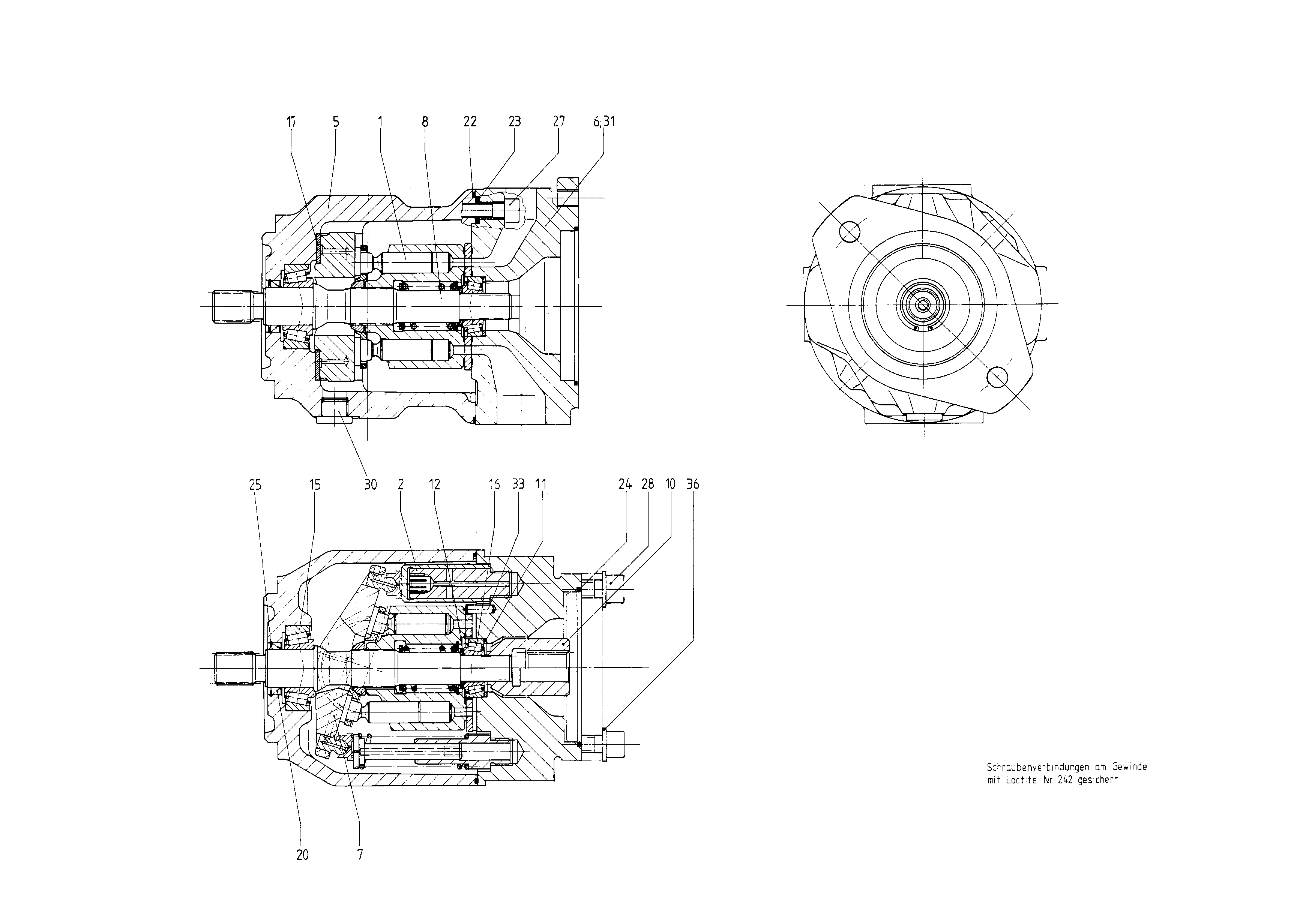 G A10V O 28 OV /31L-PSC12K52 -SO136 — Zeichnung