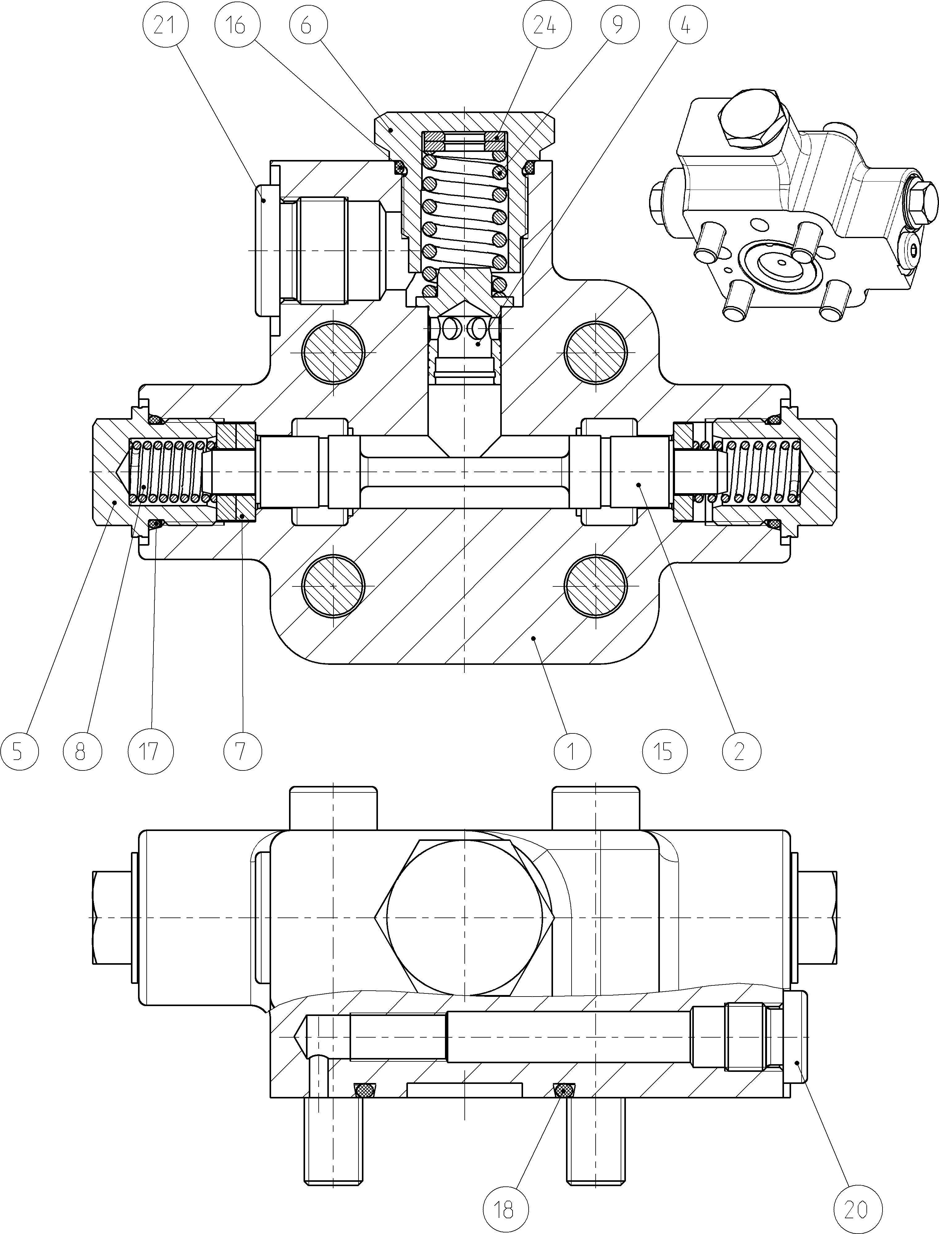 FLUSH/BOOST PRESSURE VALVE — Zeichnung