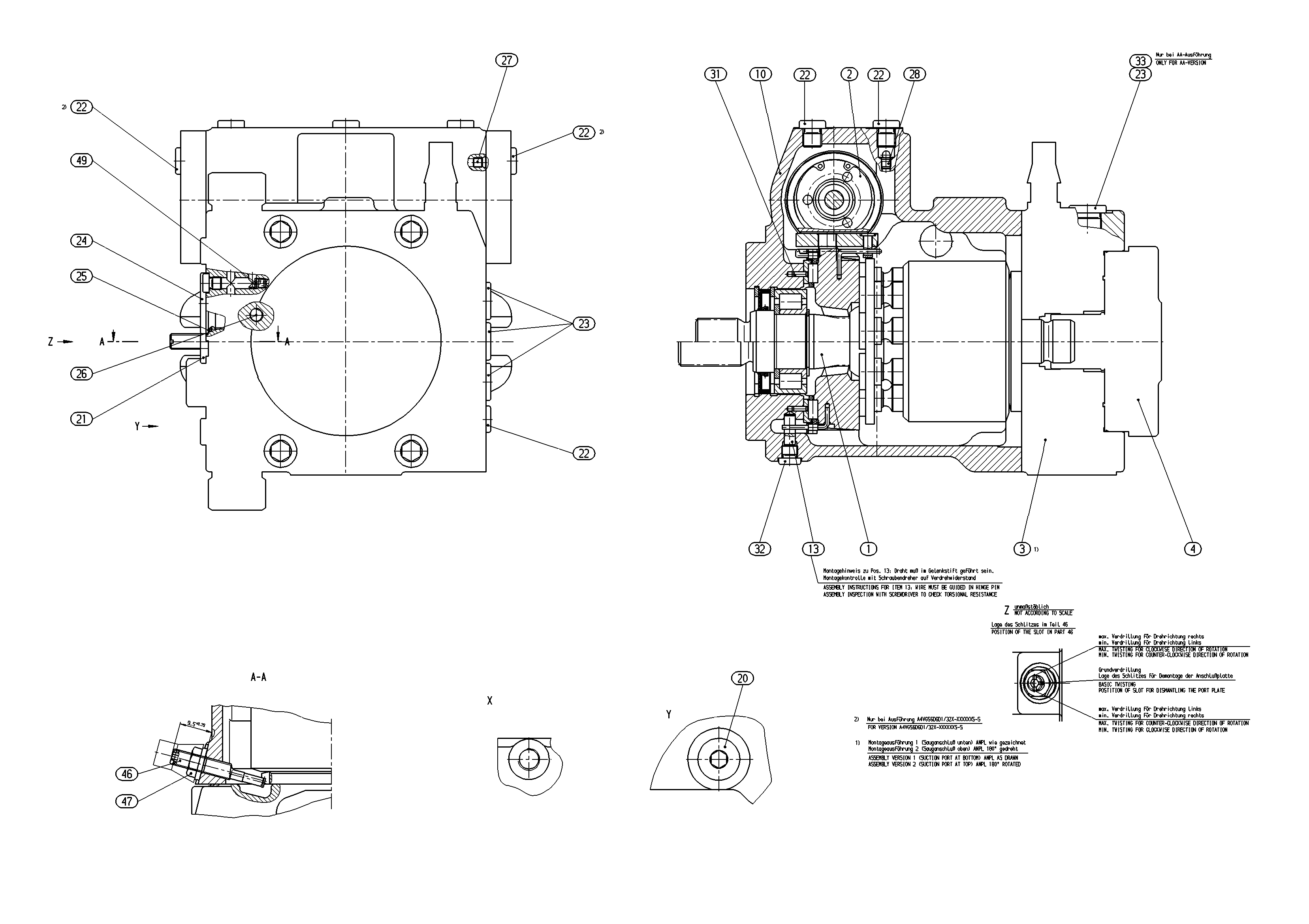 A4VG56HD1D1/32L-NSC02F015S-S — Zeichnung
