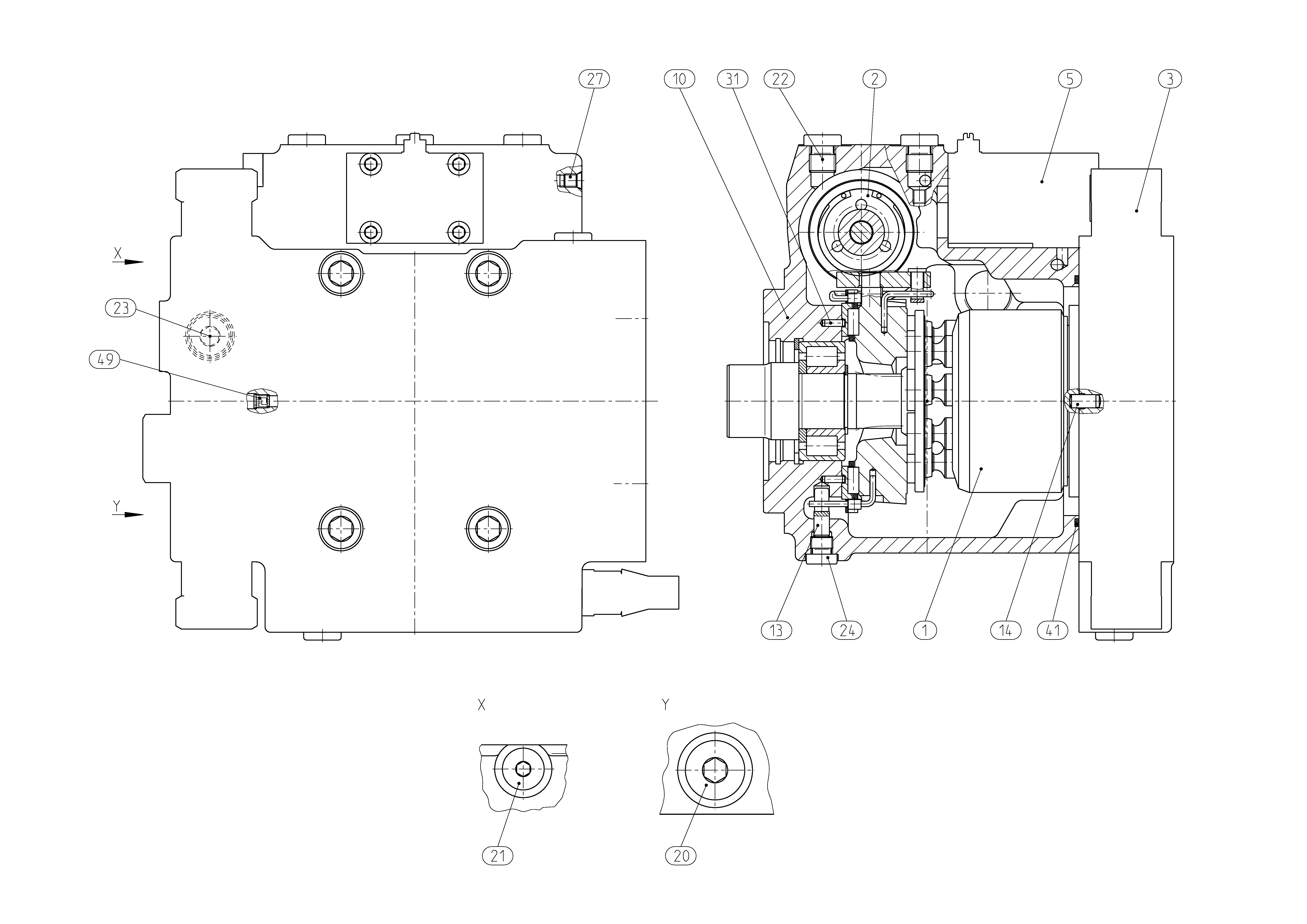 A10VG28EP3D1/10R-XXC15N003EP-S — Zeichnung