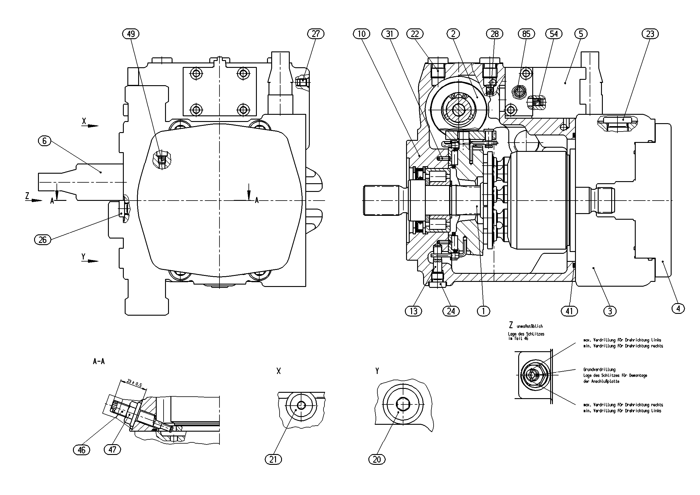 A10VG28DA1D4/10R-NSC10F015S — Zeichnung