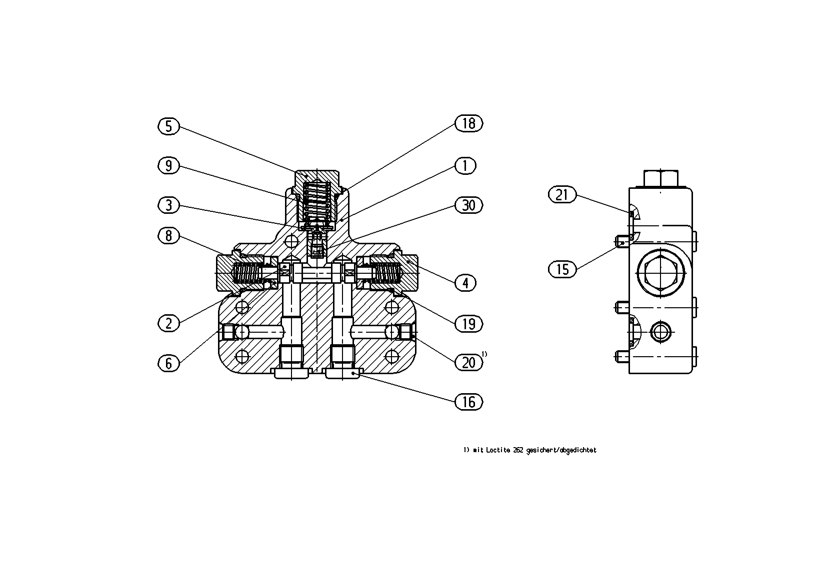 FLUSH/BOOST PRESSURE VALVE — Zeichnung
