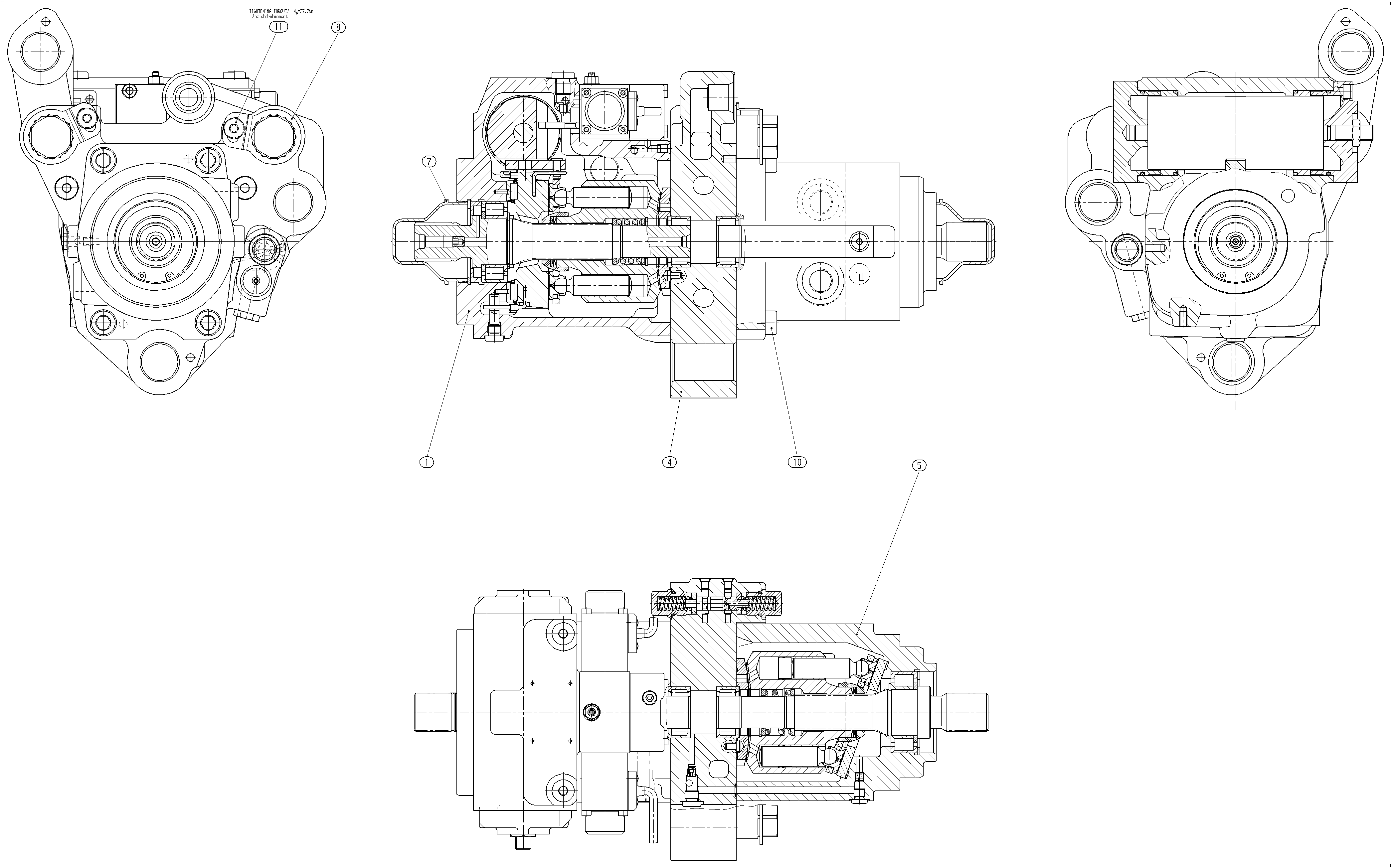 A4VG40EP1/X+A4FM40/X-ECCOM1,8MW5 — Zeichnung