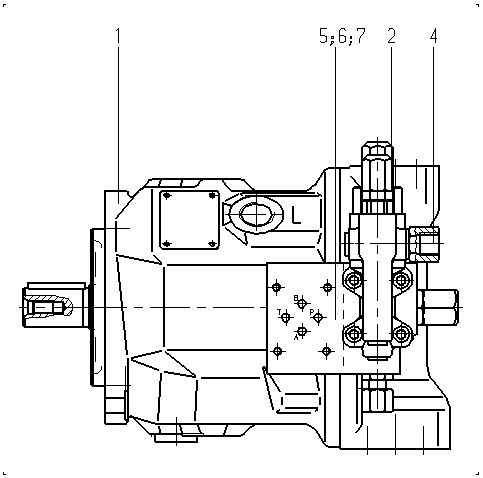AA10VSO45DFR1/31R-PPA12N00-SO434 — Zeichnung