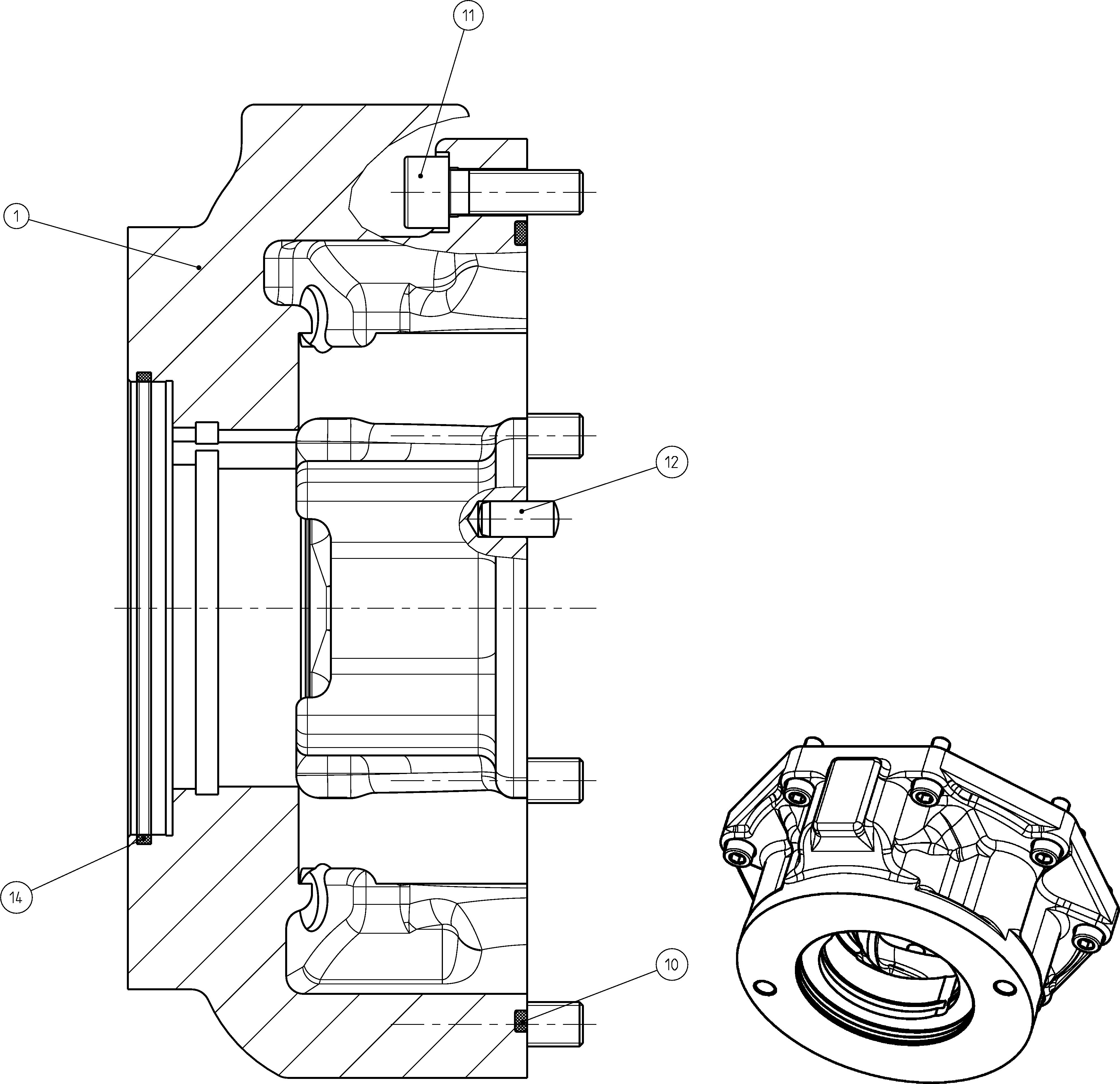 BEARING FLANGE — Zeichnung