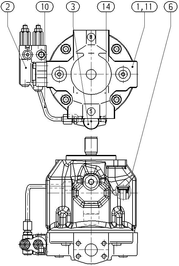 A A10V O 45 DFLR/31R-VSC62N00 -S2812 — Zeichnung