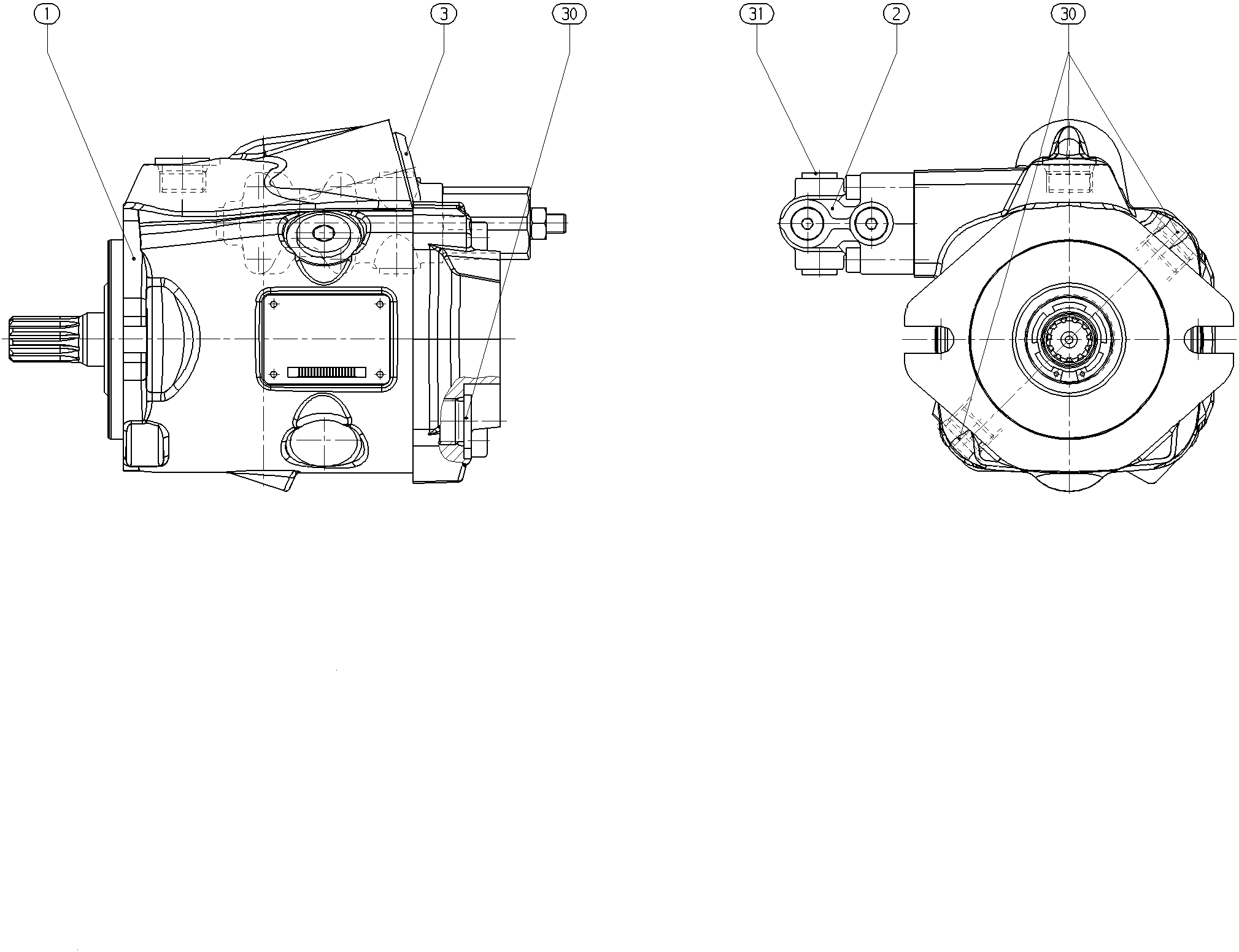 A A10VNO 28 DRS/53R-VRC11N00 -S3033 — Zeichnung