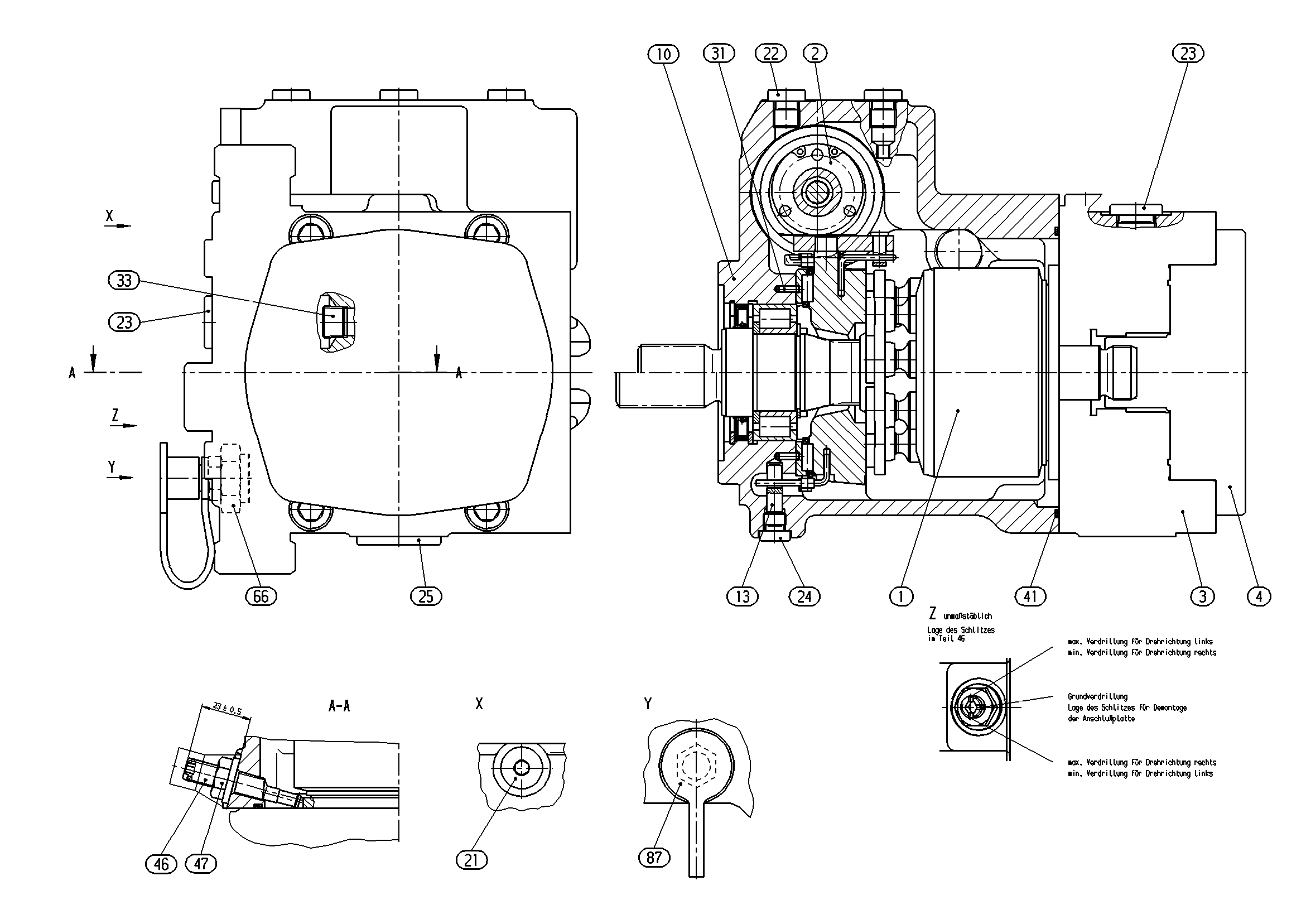AA10VG45DGM1/10R-NTCXXK045E-S — Zeichnung