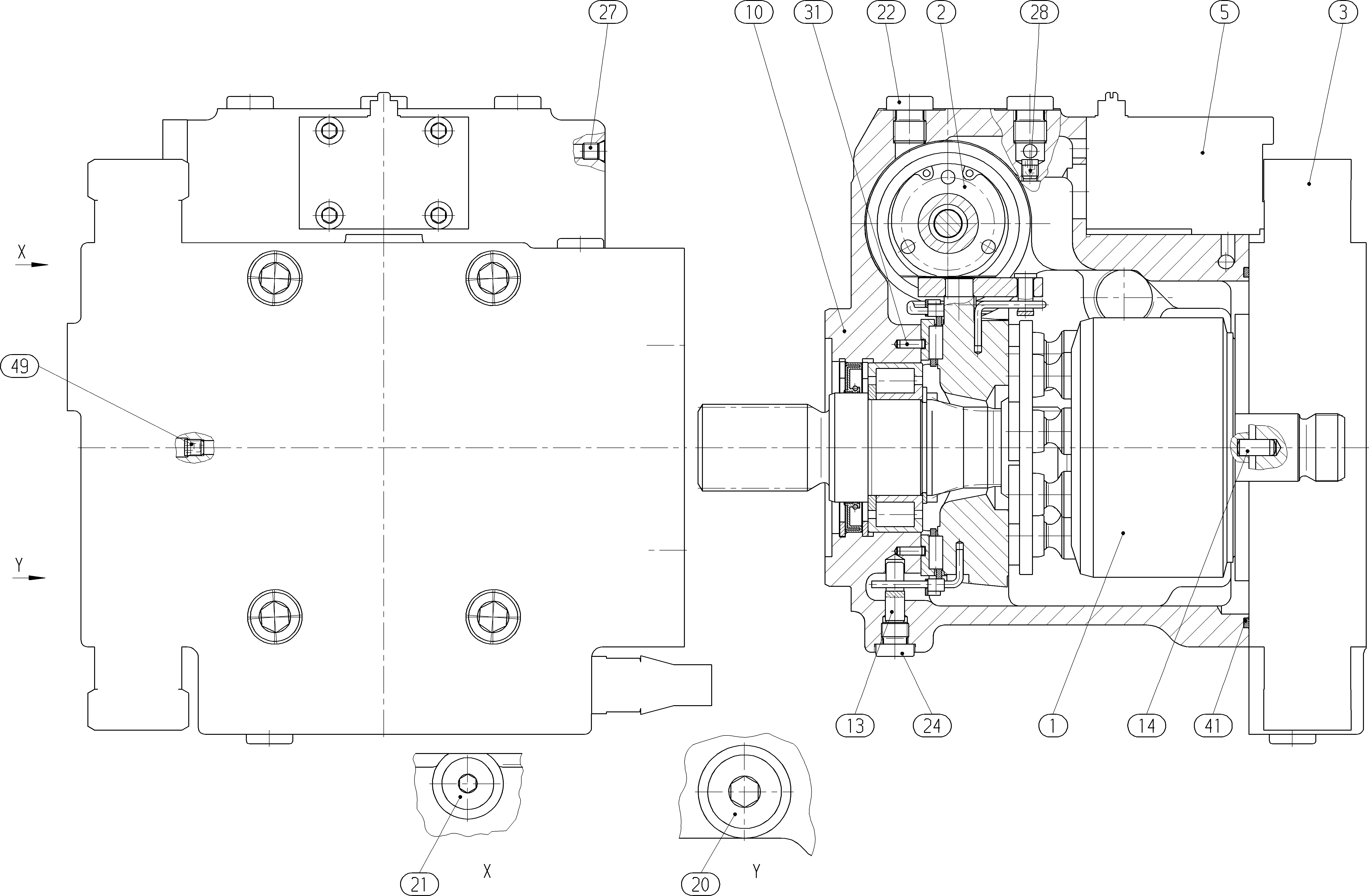 A10VG45EP4D1/10L-NTC11K045EH-S — Zeichnung