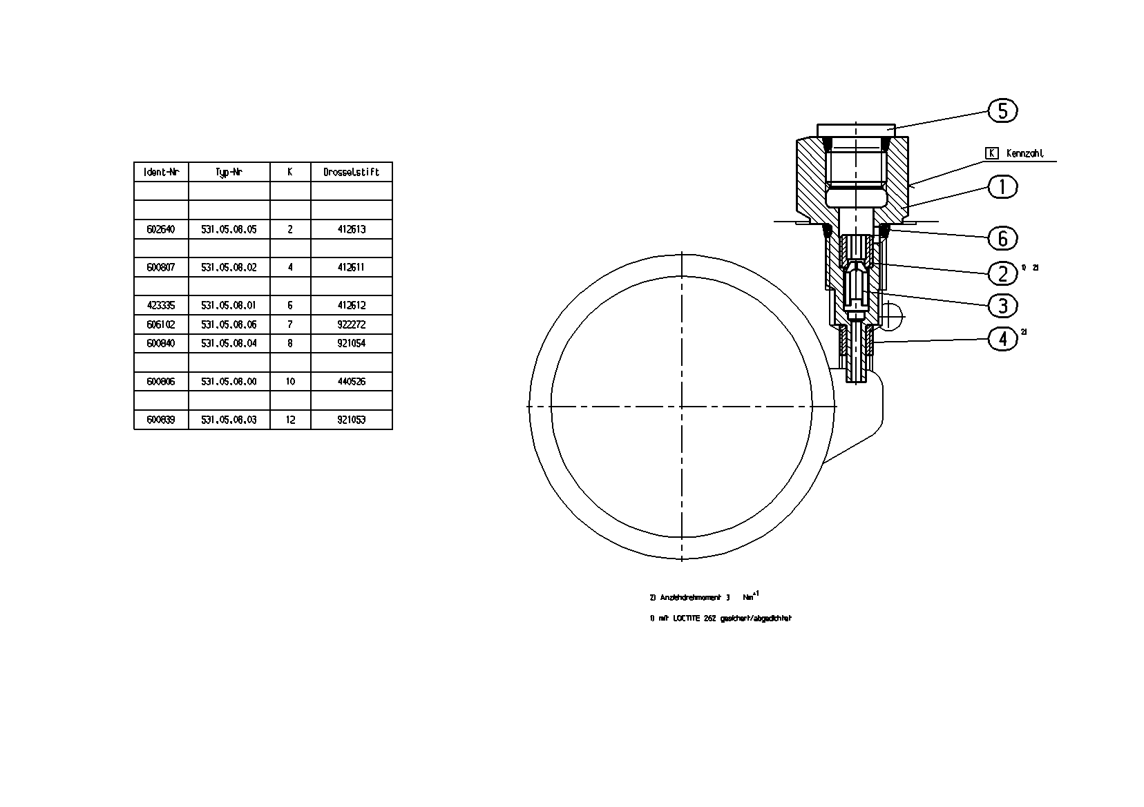 THROTTLE VALVE — Zeichnung