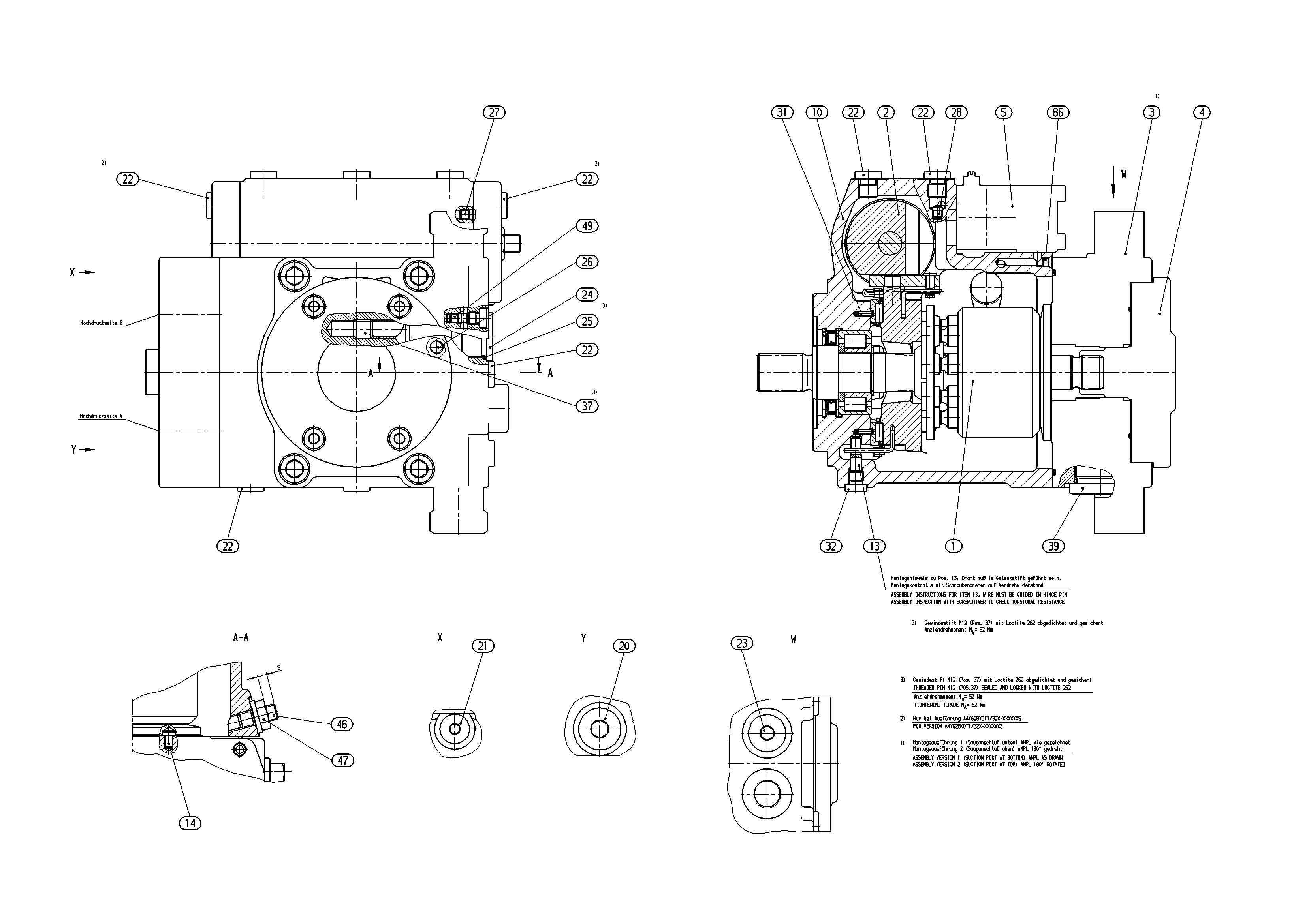 A4VG28HWD1/32R-NZC10N005E-S — Zeichnung