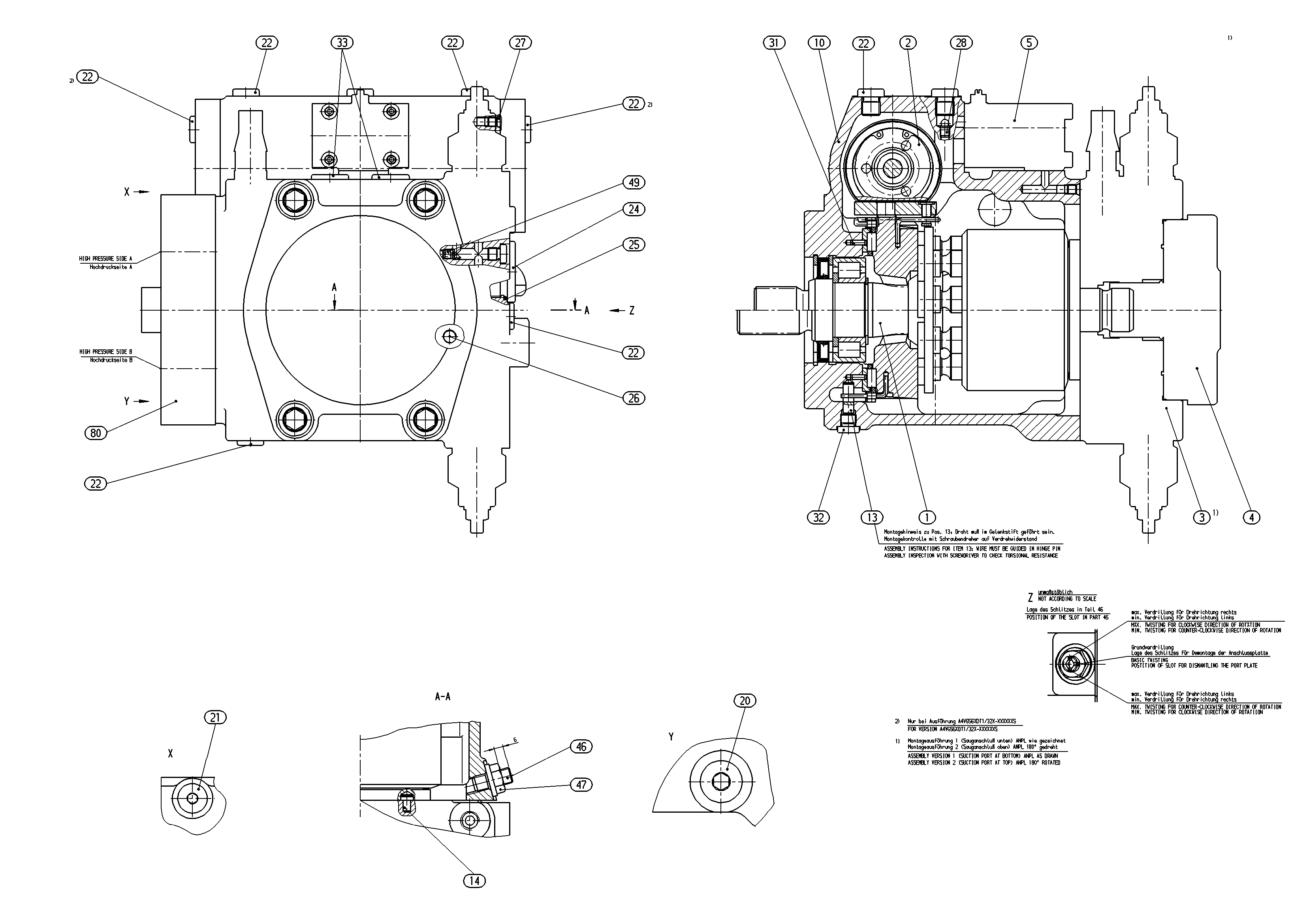 A4VG56EP2D1/32L-NSC10F025SH-S — Zeichnung