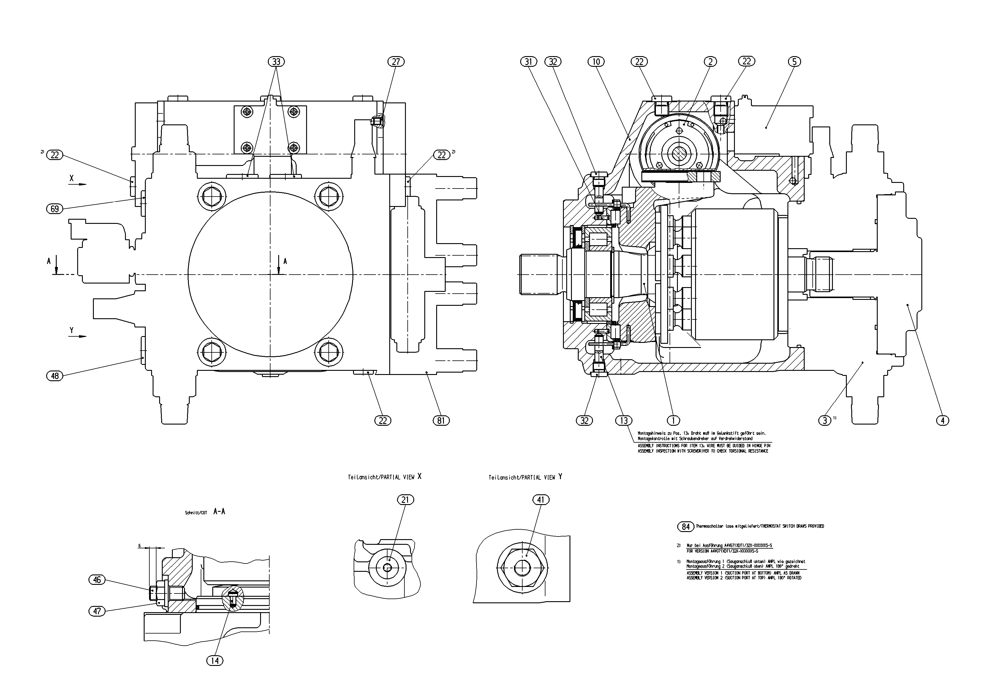 A4VG71EP3D1/32R-NZF10F021SC-S — Zeichnung