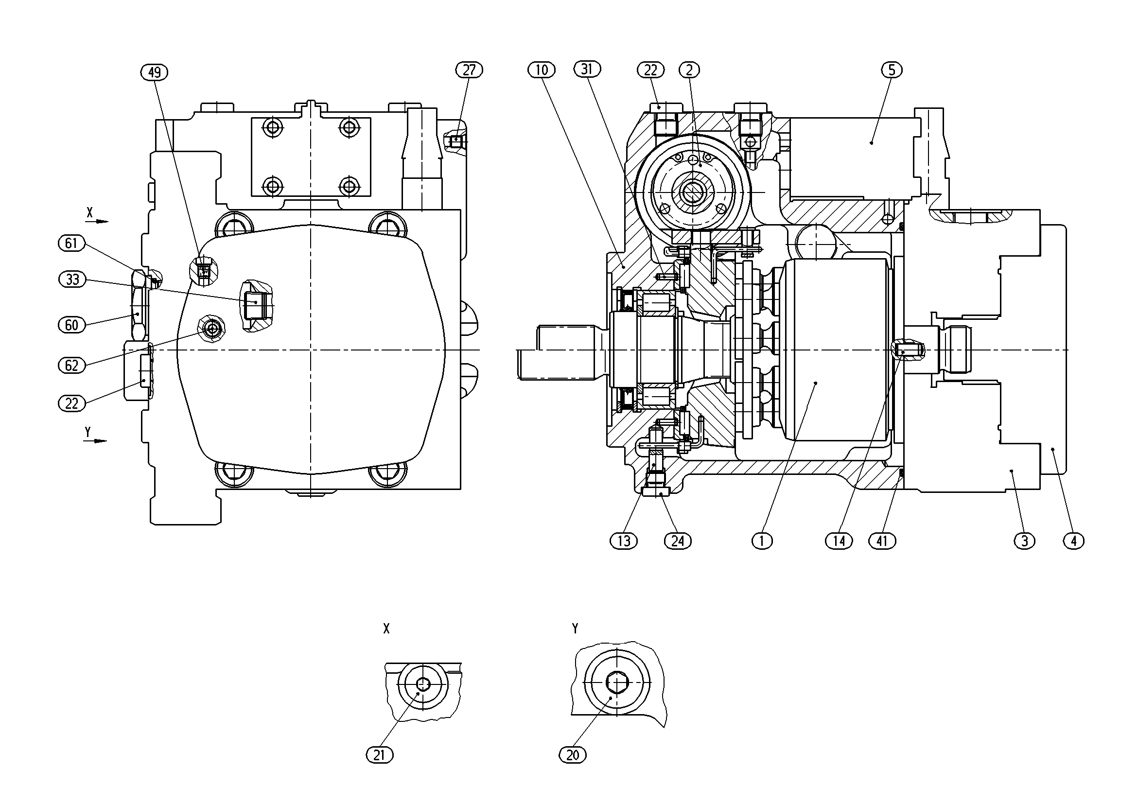 A10VG45EZ1DM1/10R-NSC10F003DH-S — Zeichnung