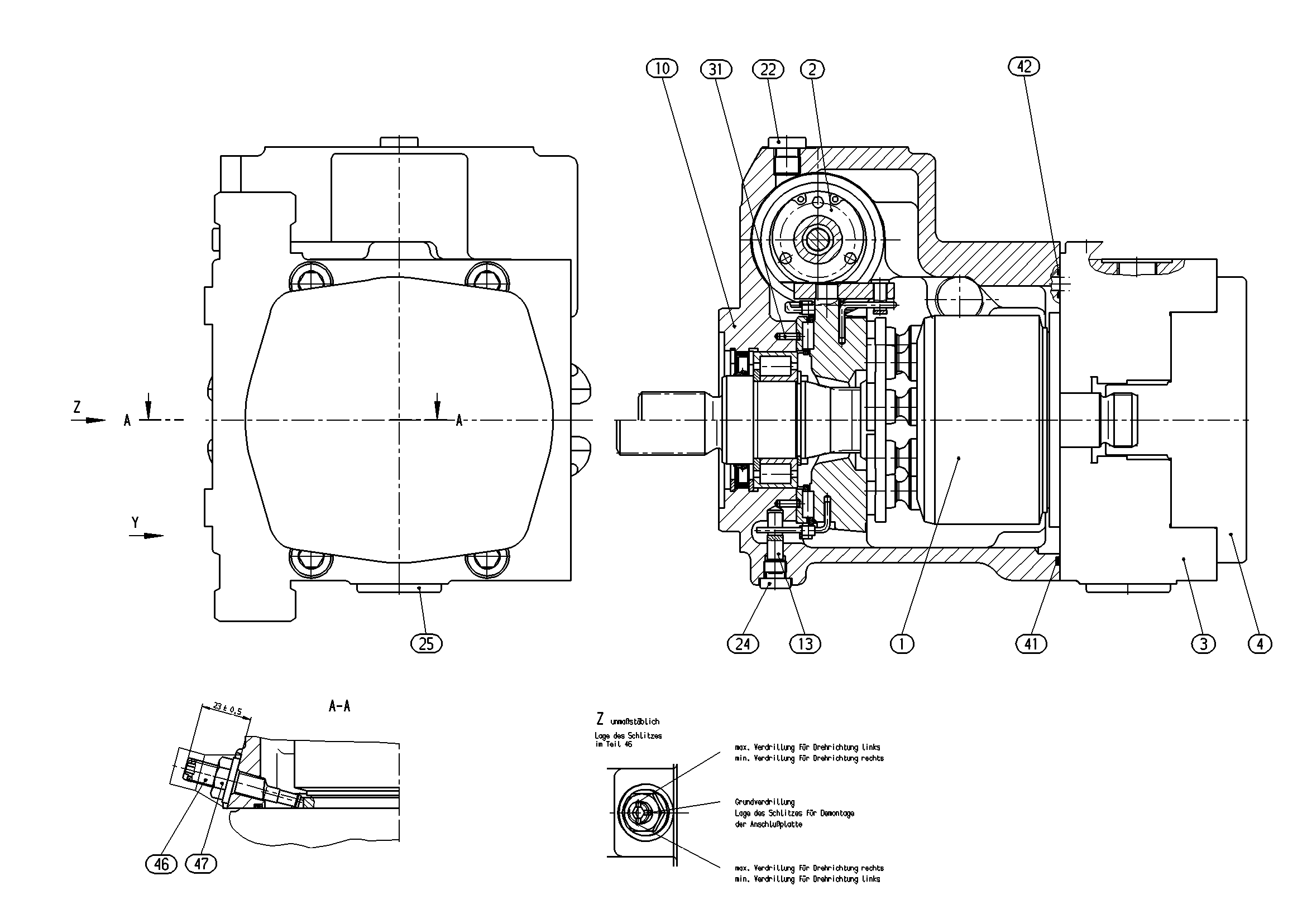 AA10VG45DGM1/10R-NTCXXK045E-S — Zeichnung