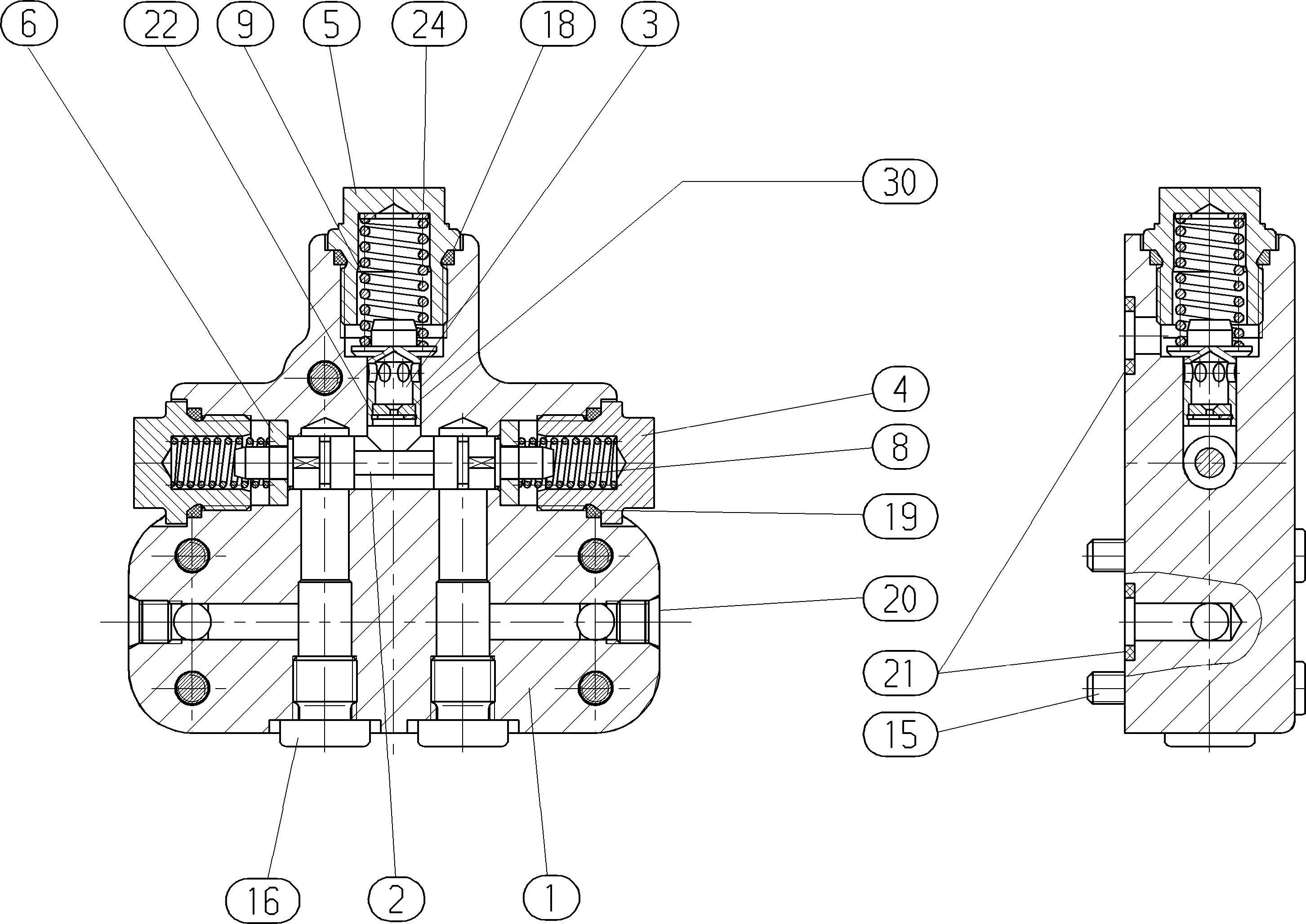FLUSH/BOOST PRESSURE VALVE — Zeichnung
