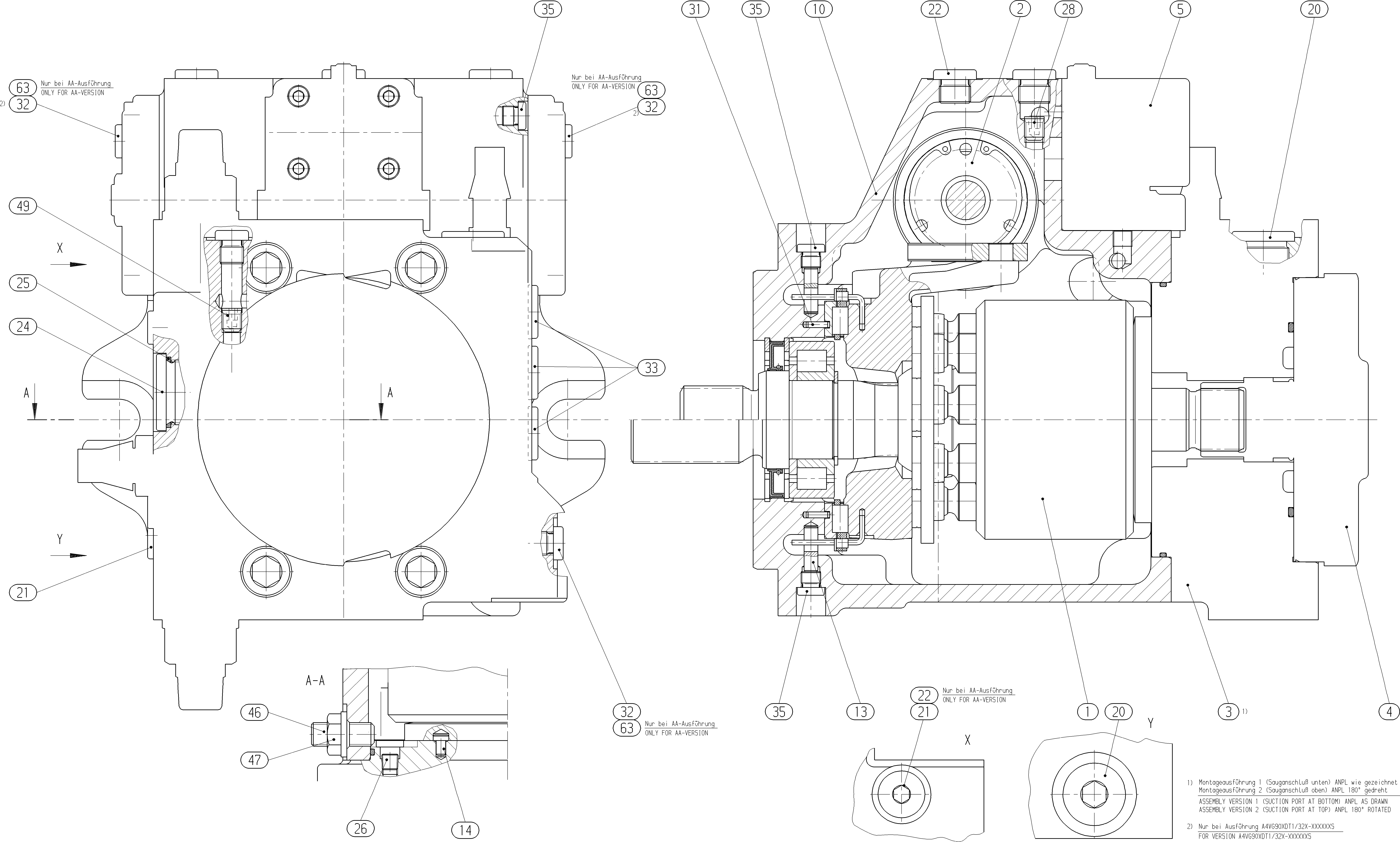A4VG105EP4DT1/32L-NSF02F021SX-S — Zeichnung