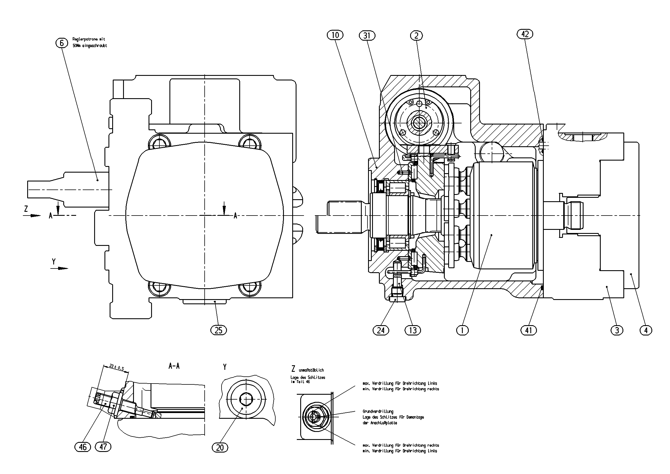 AA10VG45DGM2/10R-NSCXXK043E-S — Zeichnung