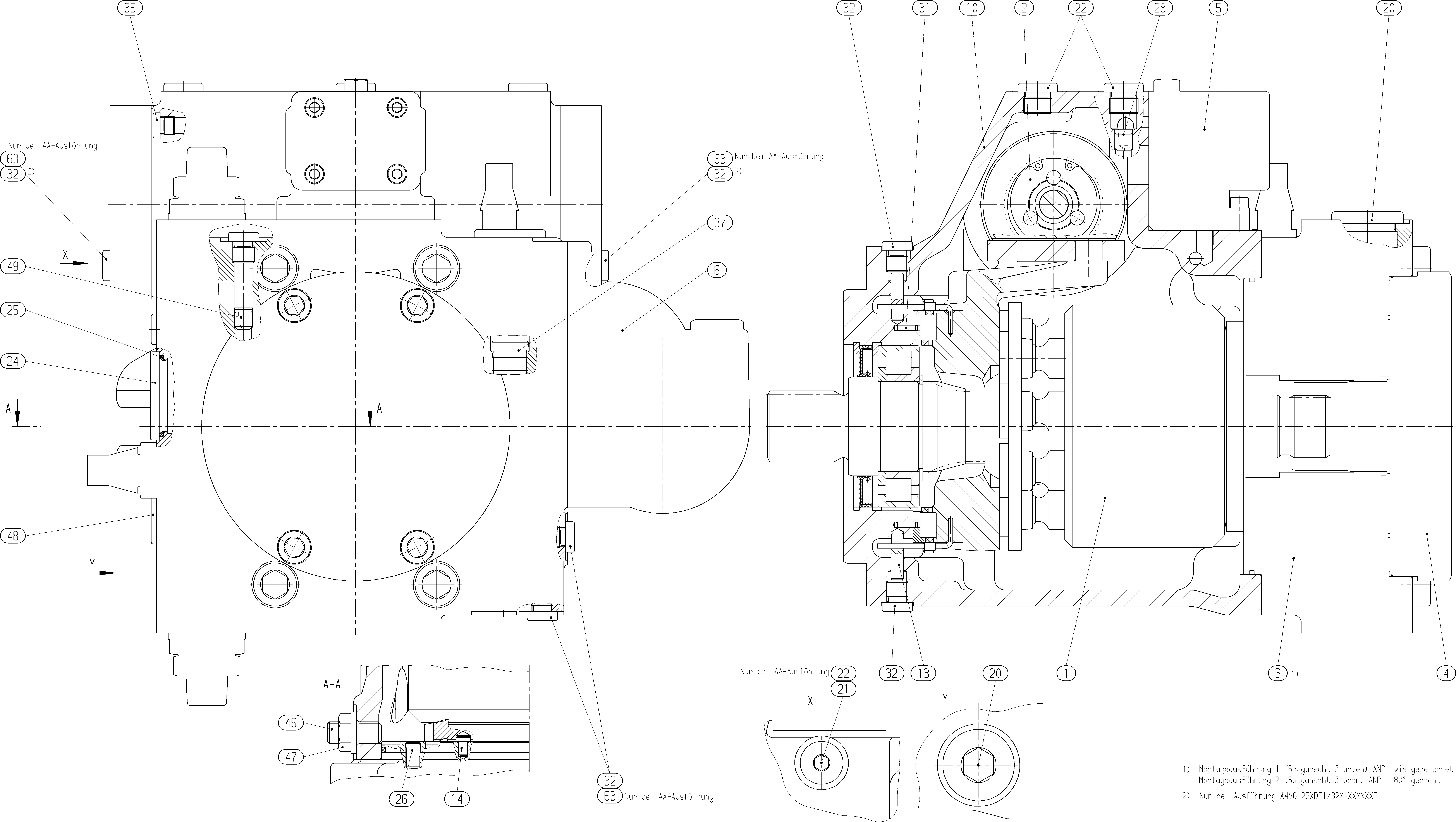 A4VG125EP1D1/32R-NSF02F071FH — Zeichnung