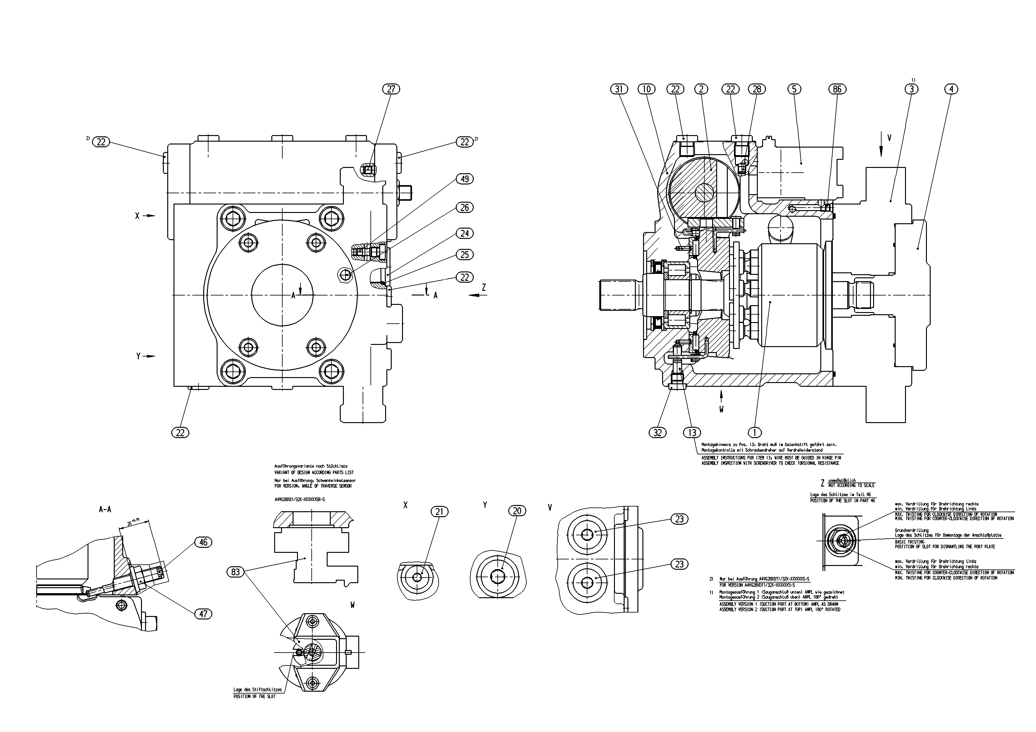 A4VG28EP2D1/32R-NSC10F015SH-S — Zeichnung