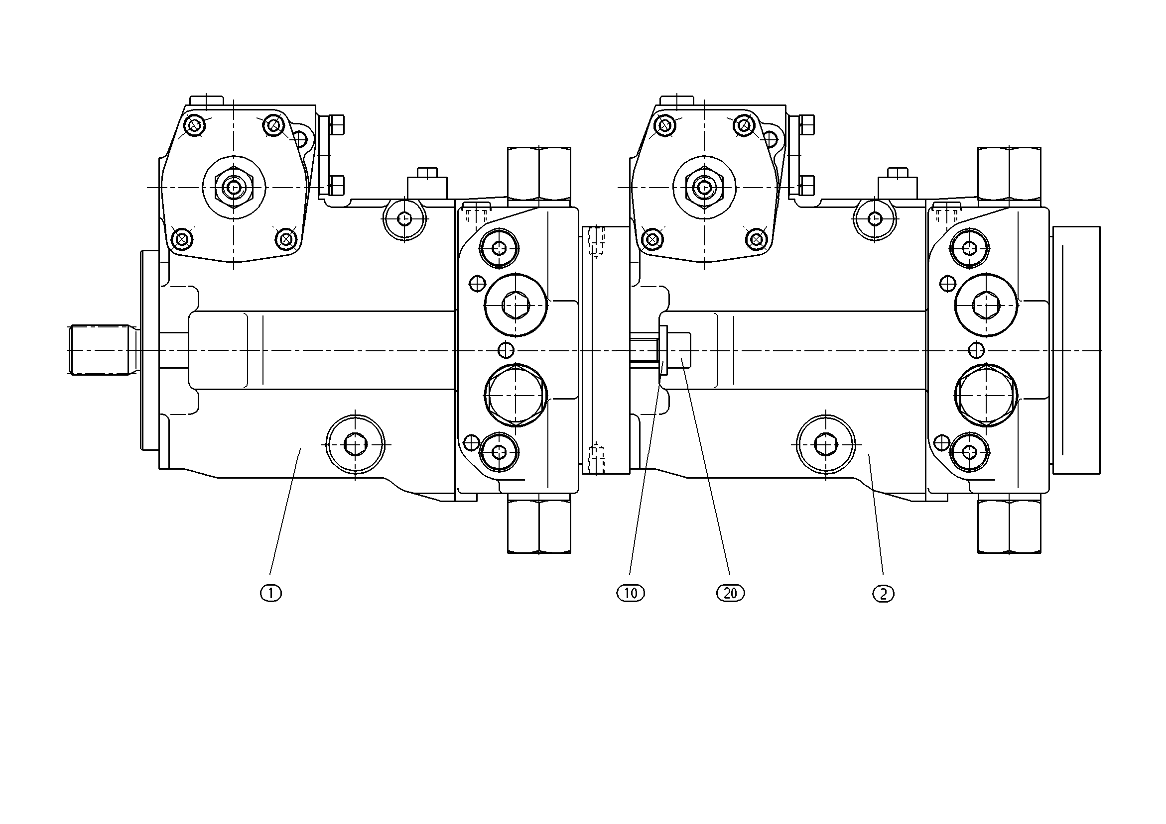 A11VG50DG+A11VG50DG — Zeichnung