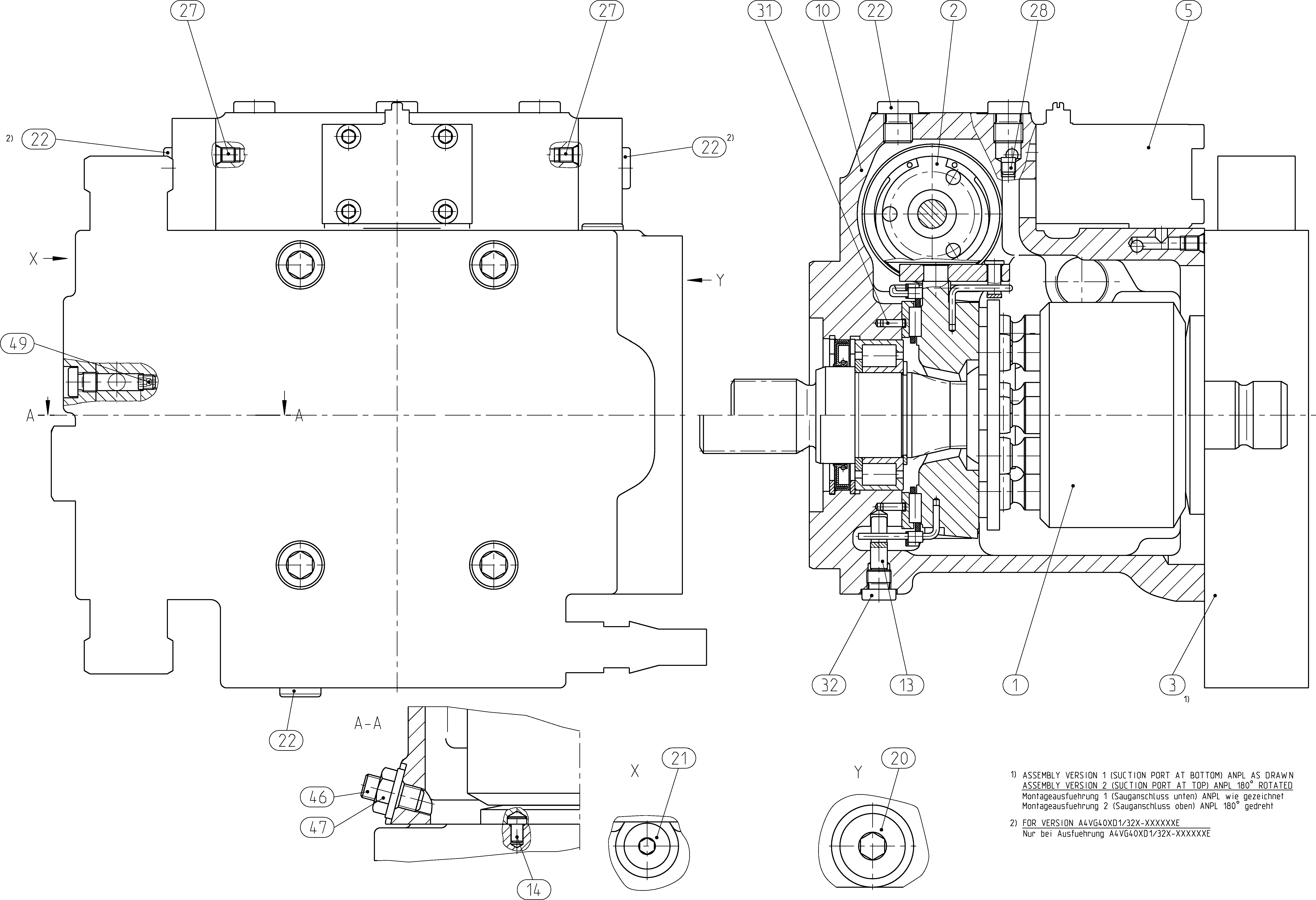 A4VG40EZ2DM1/32R-NSC11N003EQ-S — Zeichnung