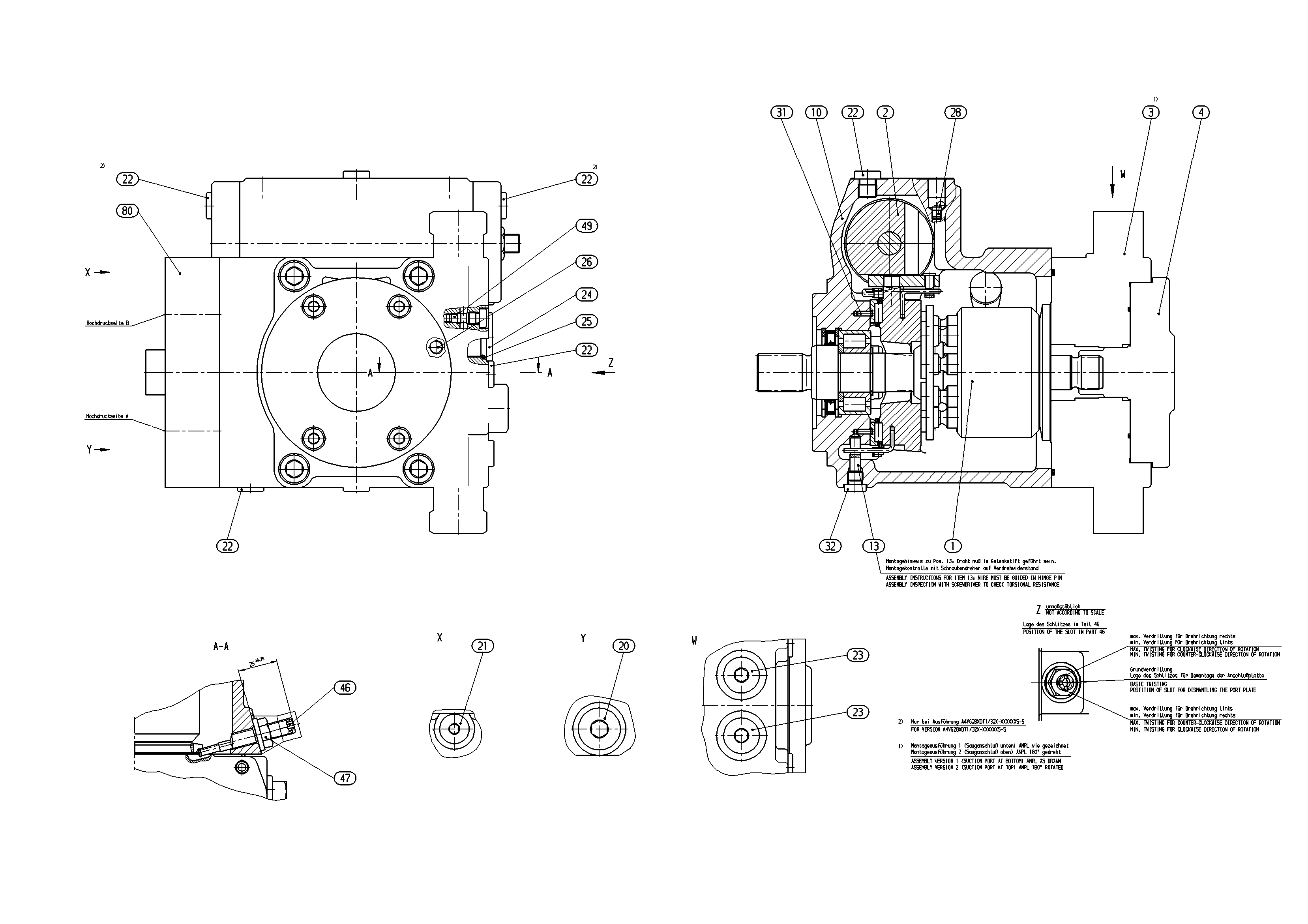 A4VG28DGD1/32L-NSC10F045S-S — Zeichnung