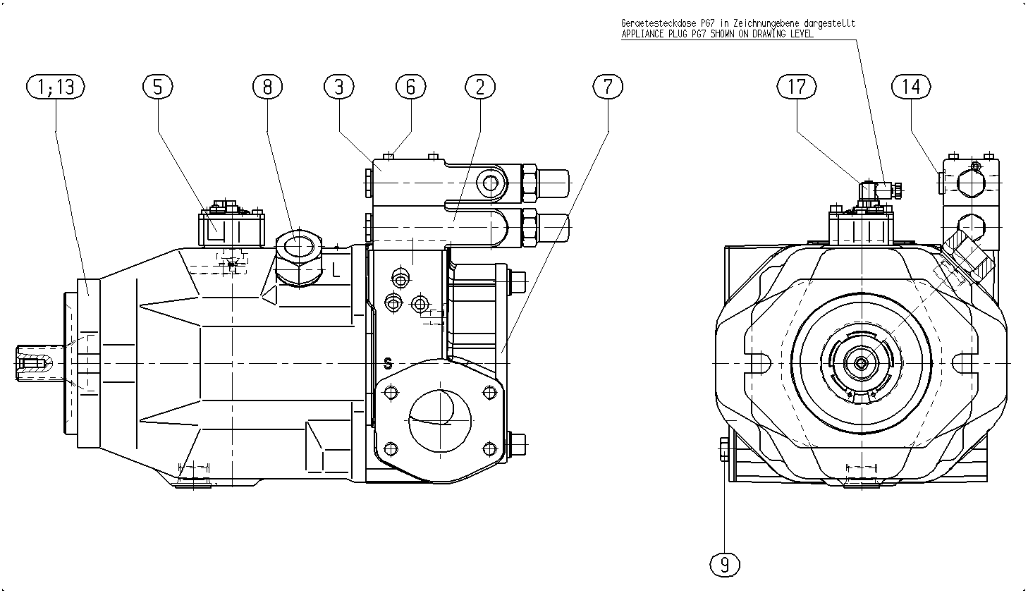 AH A10V O140 DFR1/31L-VQC13KC3 -S1823 — Zeichnung